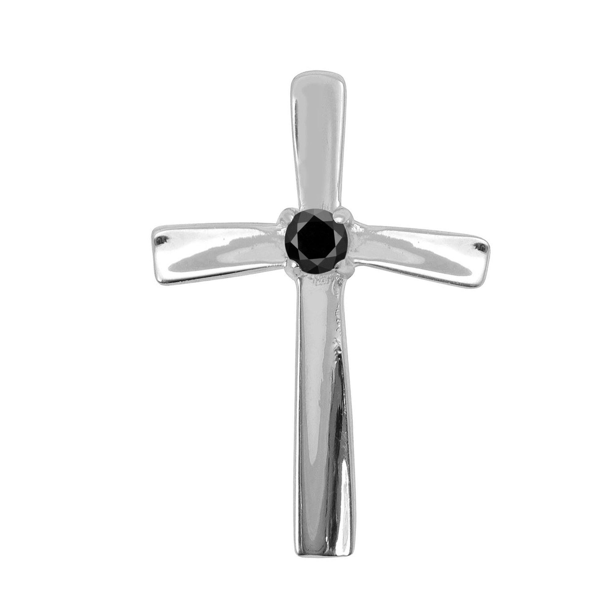 Multi Stone Christian Cross Pendant -Sterling Silver