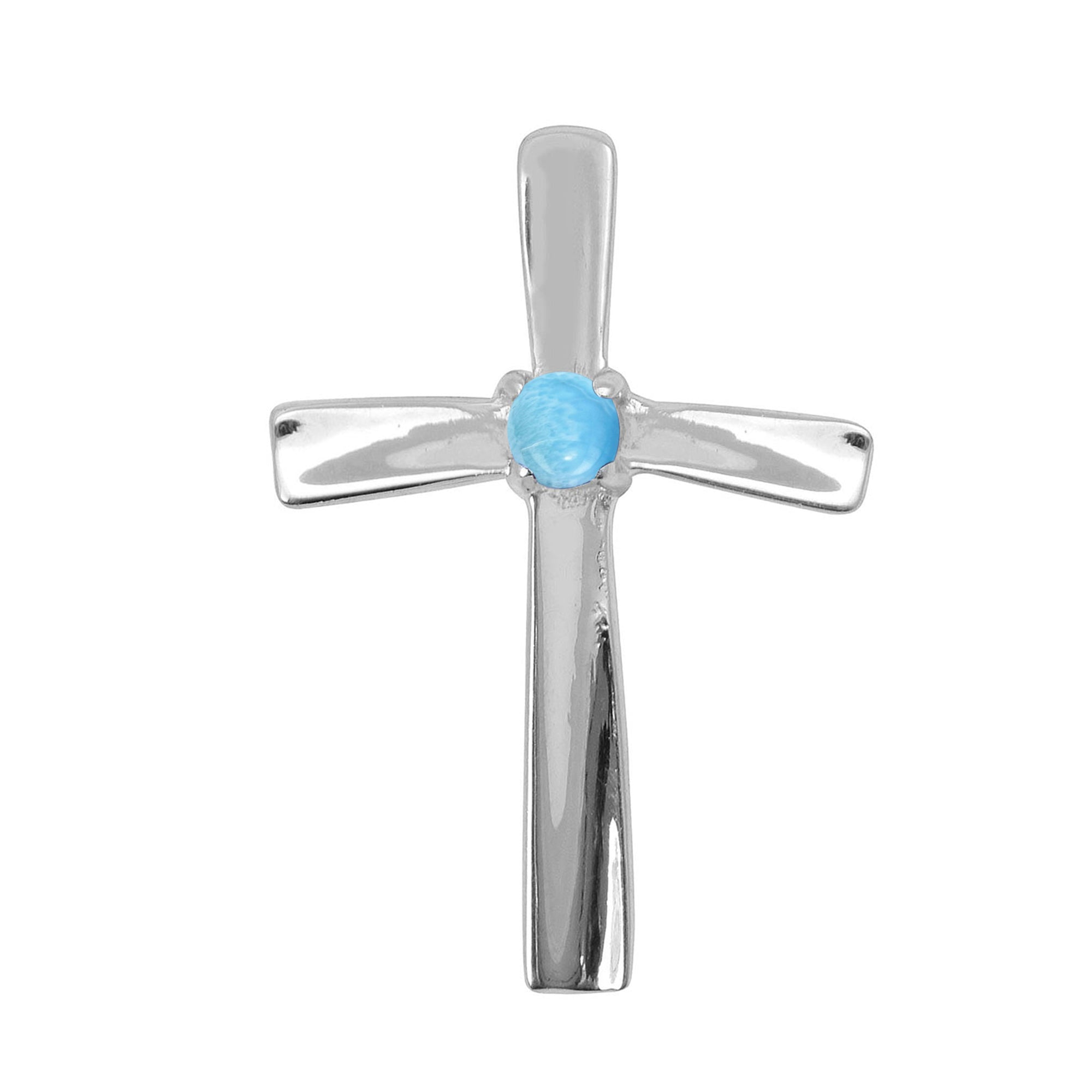 Multi Stone Christian Cross Pendant -Sterling Silver