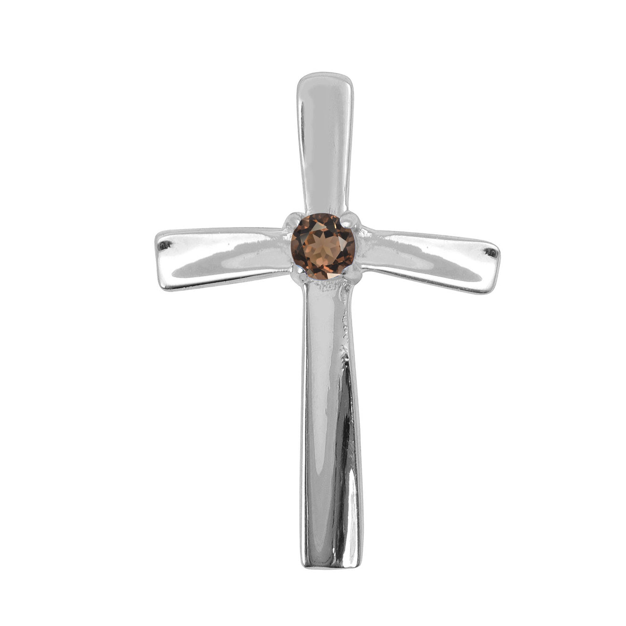 Multi Stone Christian Cross Pendant -Sterling Silver