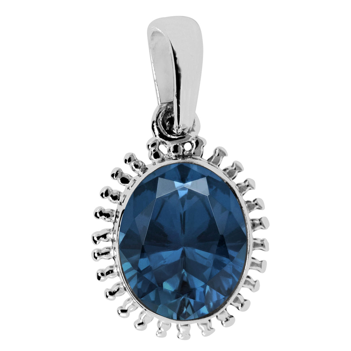 Solitaire Oval Cut Multi Choice Gemstone Pendant