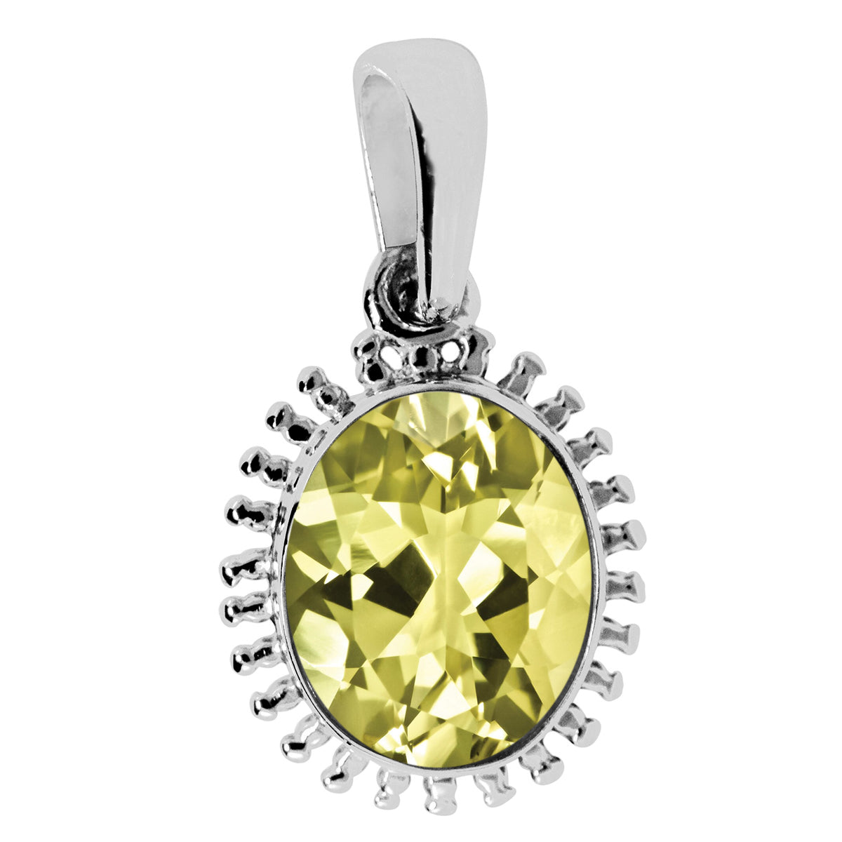 Solitaire Oval Cut Multi Choice Gemstone Pendant