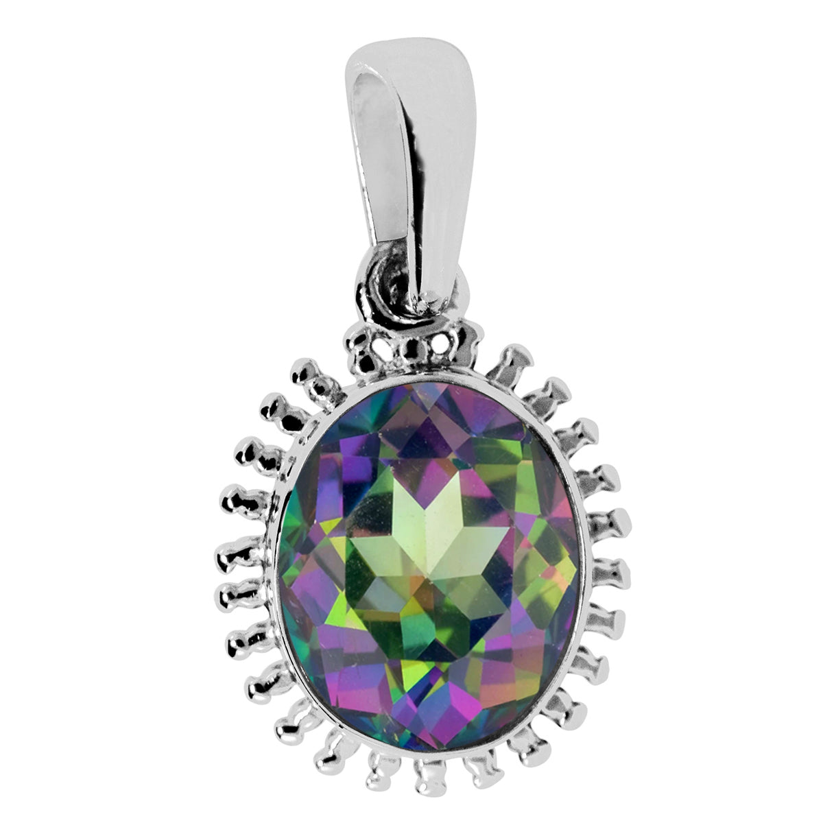 Solitaire Oval Cut Multi Choice Gemstone Pendant