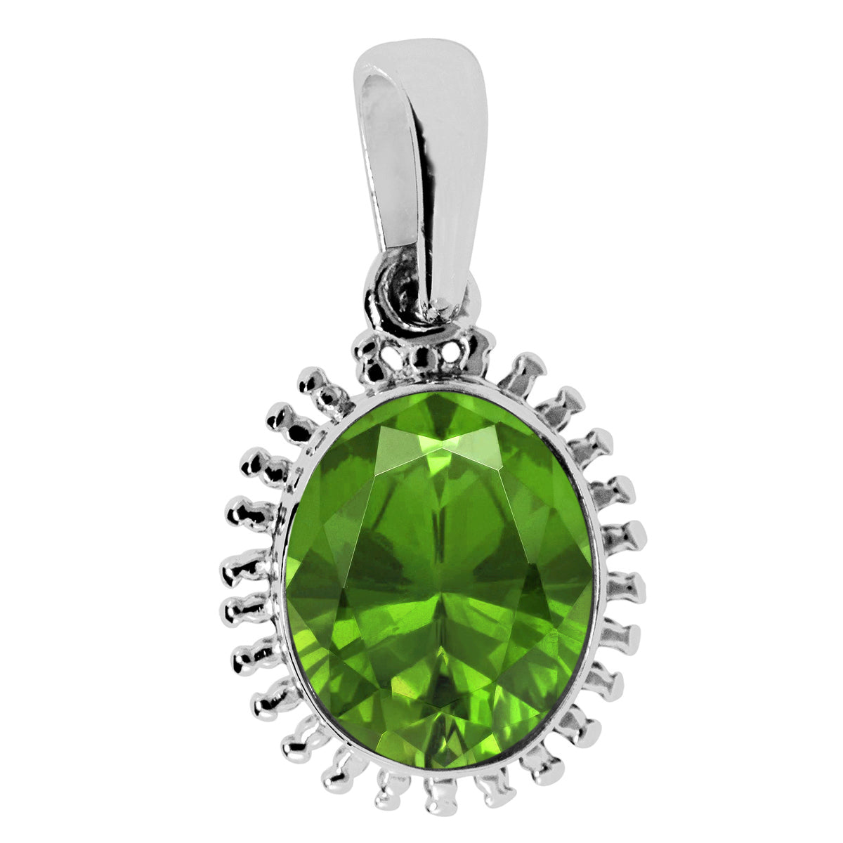 Solitaire Oval Cut Multi Choice Gemstone Pendant
