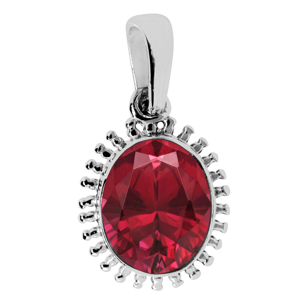 Solitaire Oval Cut Multi Choice Gemstone Pendant