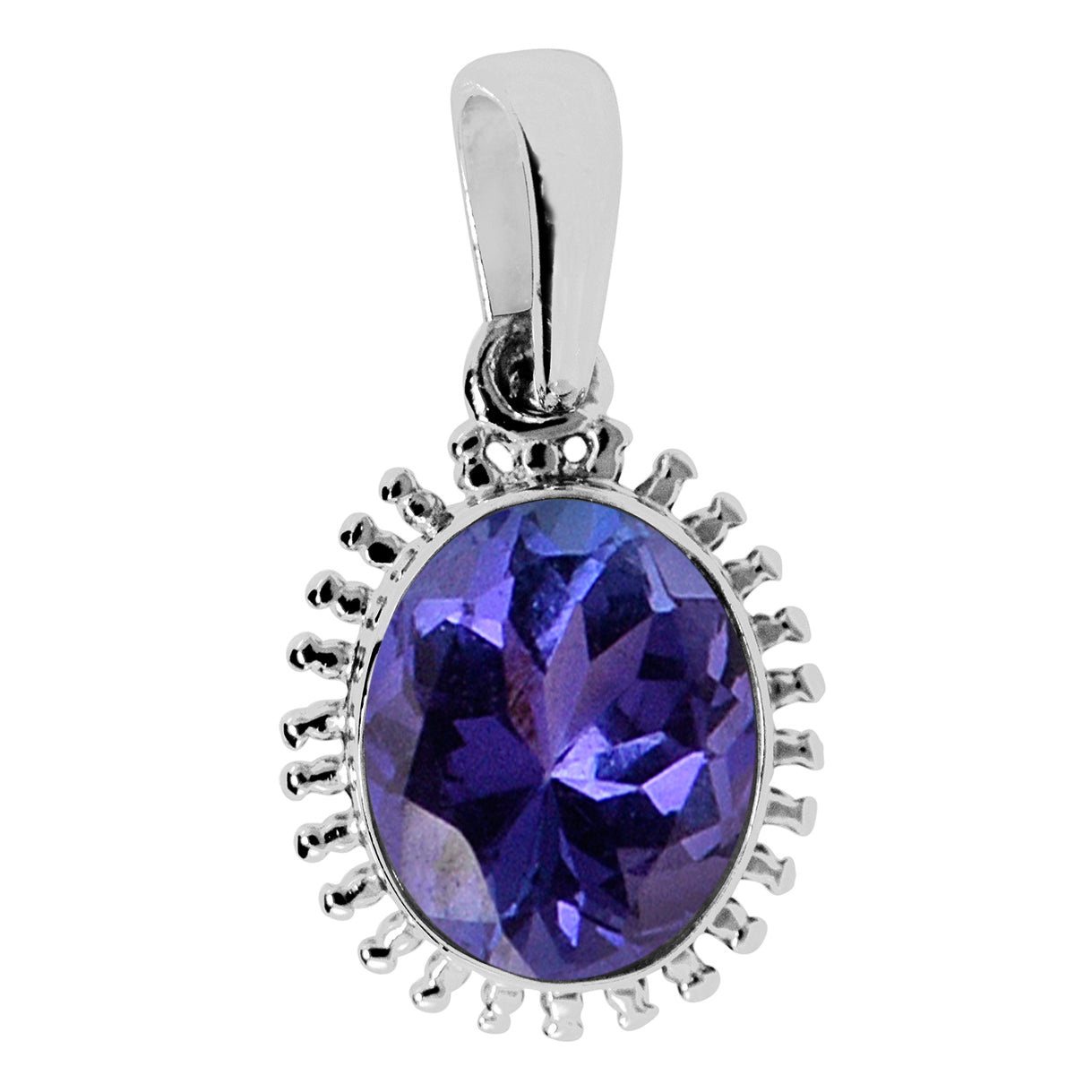 Solitaire Oval Cut Multi Choice Gemstone Pendant
