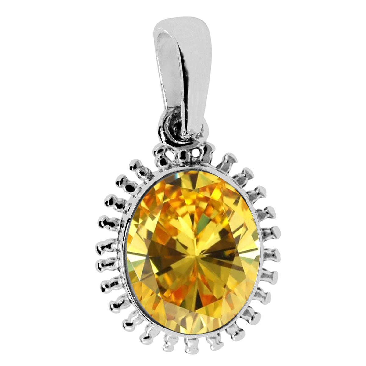 Solitaire Oval Cut Multi Choice Gemstone Pendant