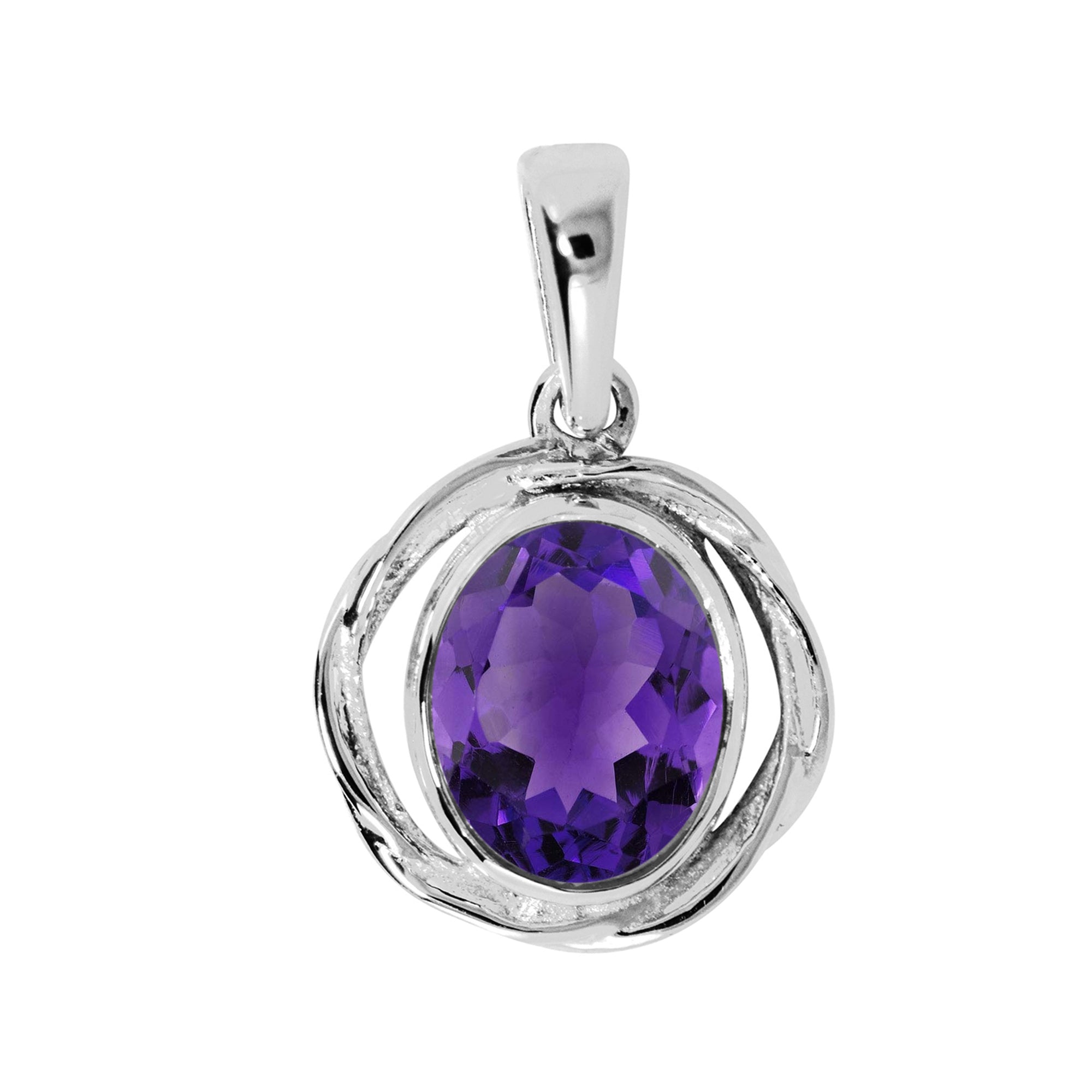 Oval Bezel Set Multi Choice Gemstone Pendant