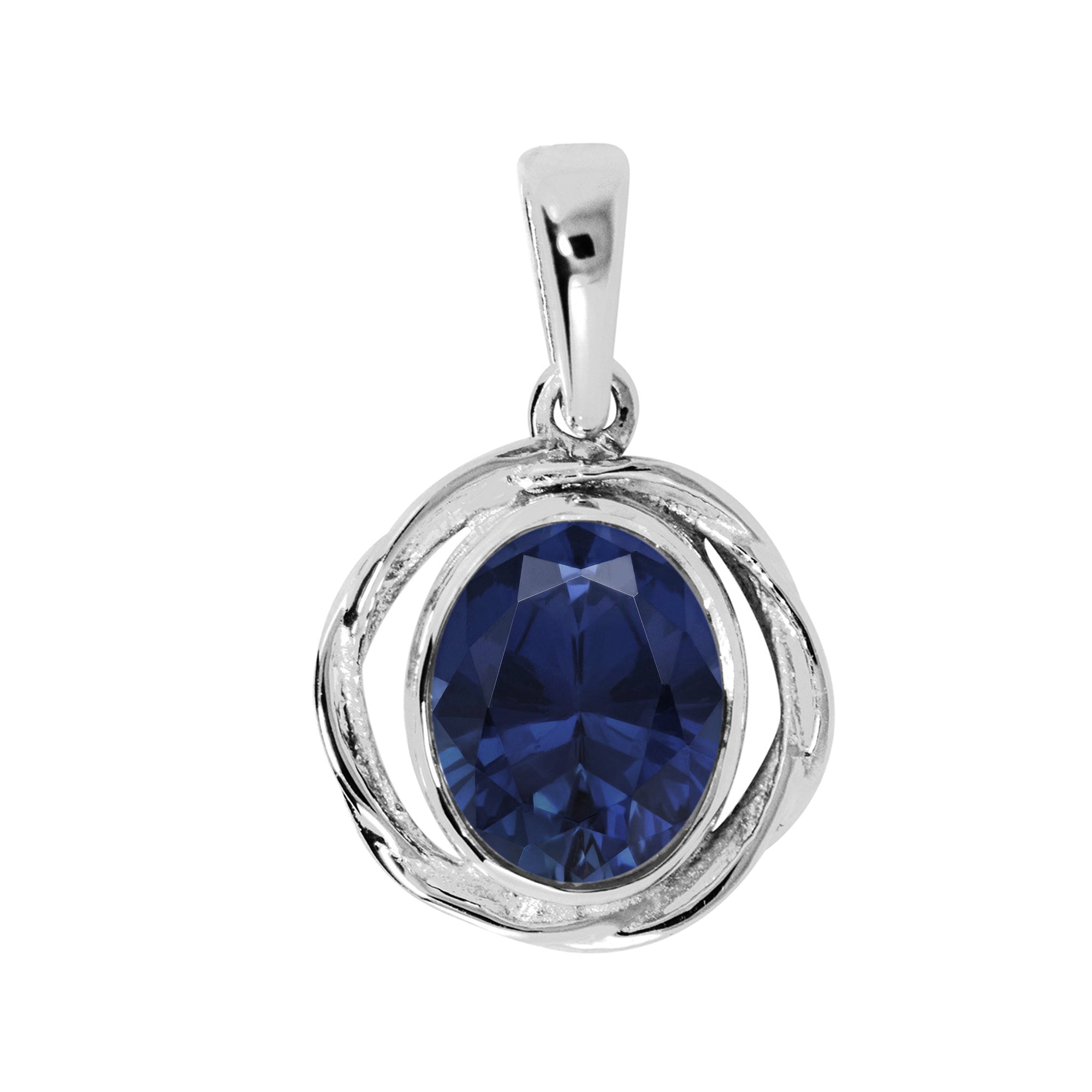 Oval Bezel Set Multi Choice Gemstone Pendant