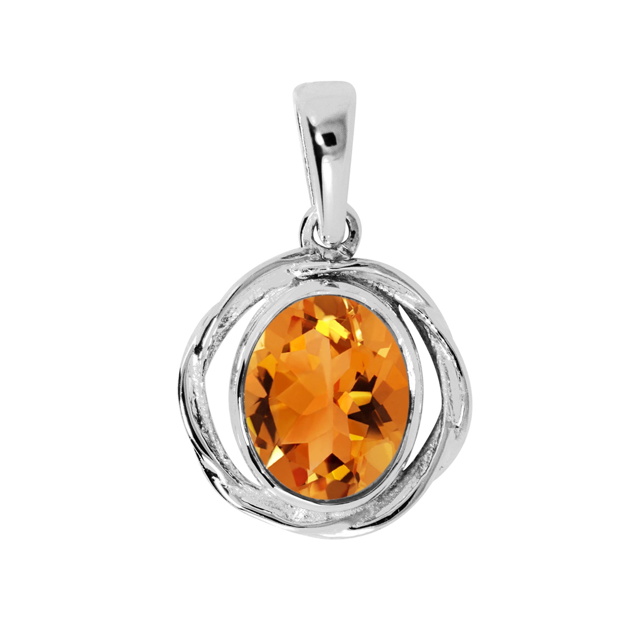 Oval Bezel Set Multi Choice Gemstone Pendant