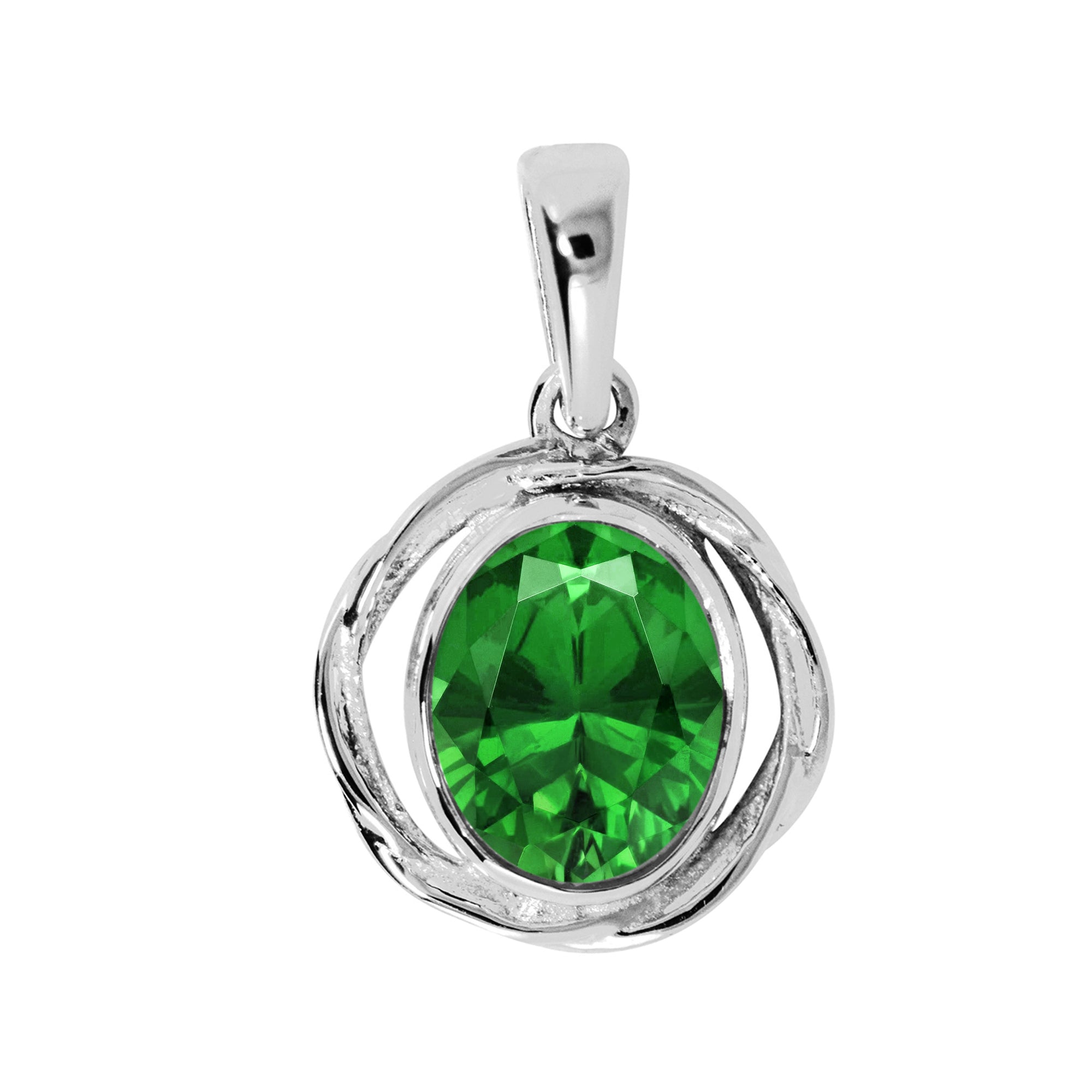 Oval Bezel Set Multi Choice Gemstone Pendant