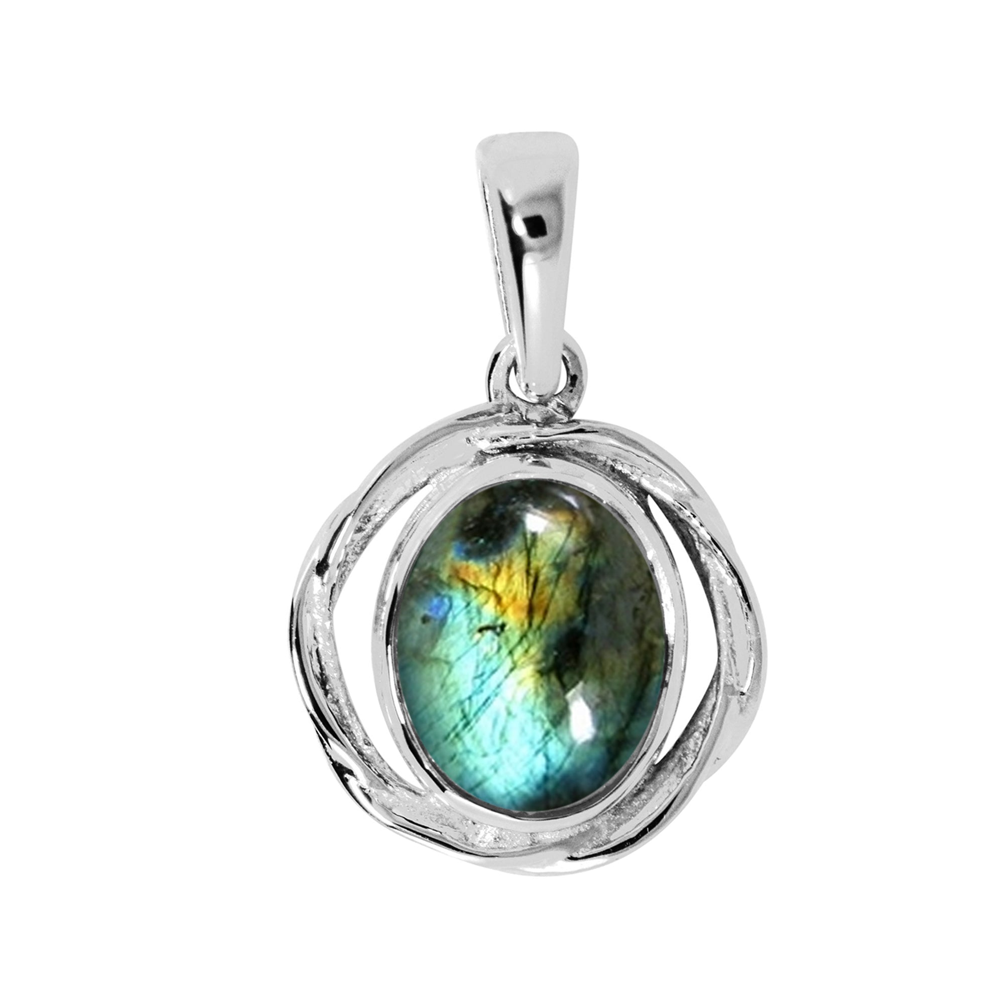 Oval Bezel Set Multi Choice Gemstone Pendant