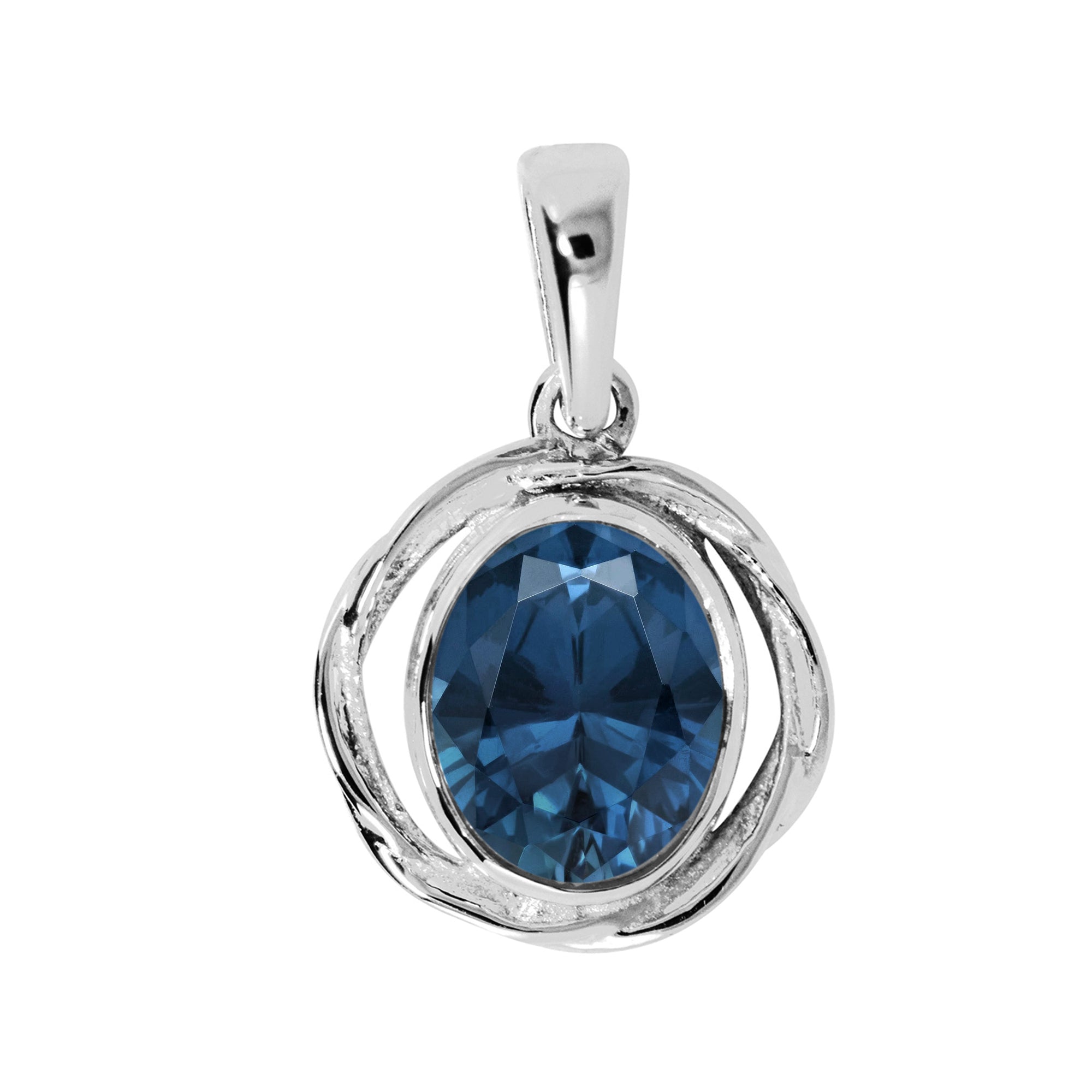 Oval Bezel Set Multi Choice Gemstone Pendant
