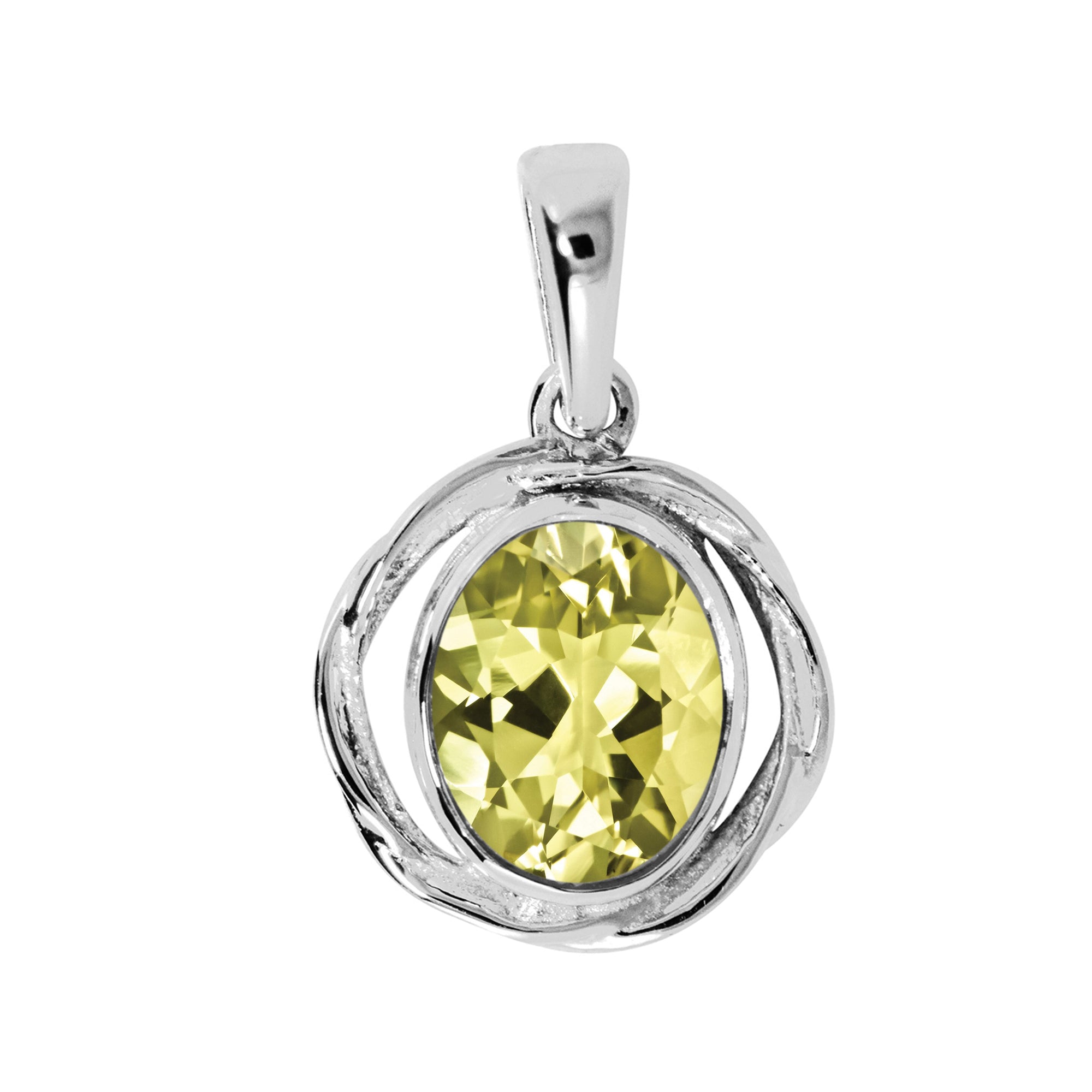 Oval Bezel Set Multi Choice Gemstone Pendant