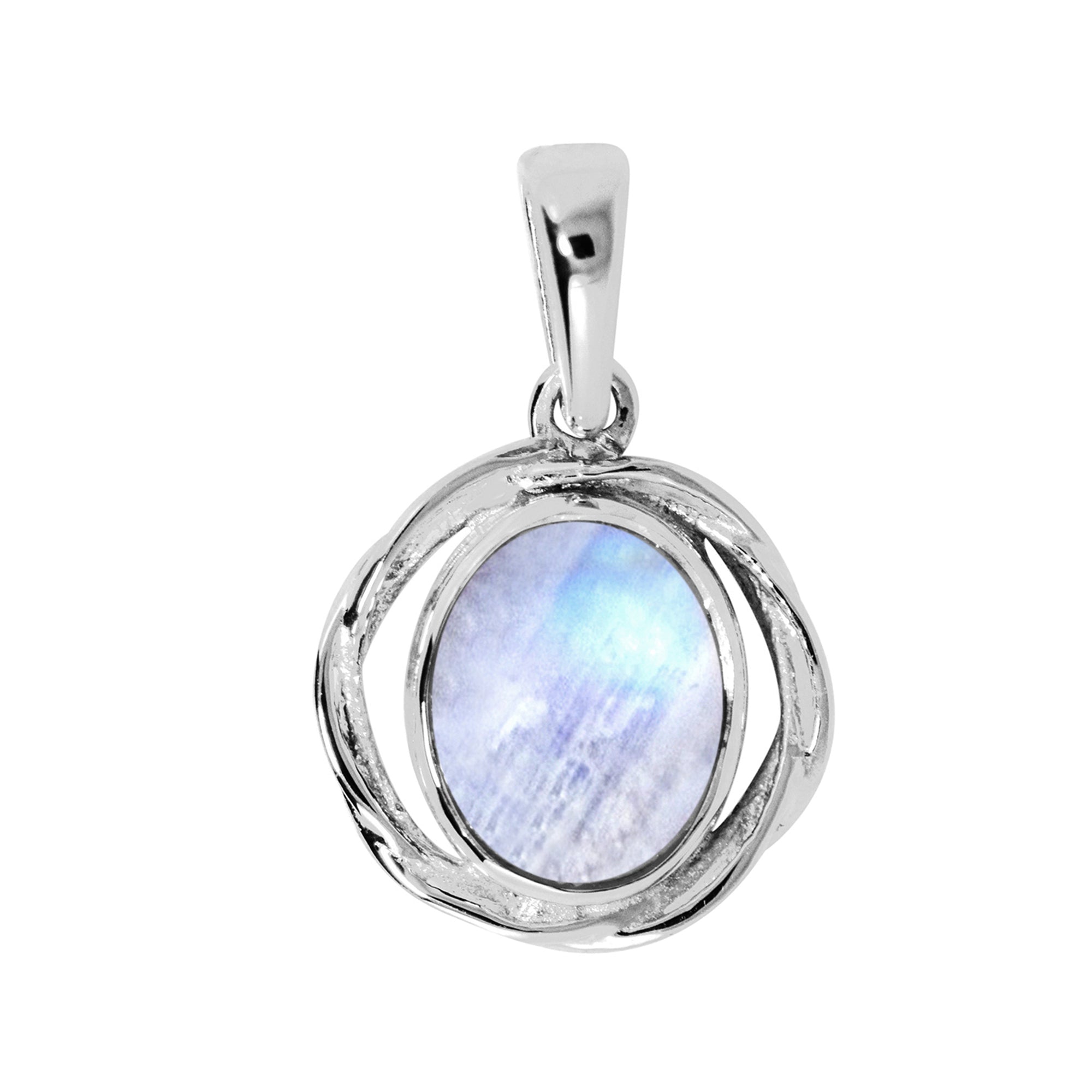 Oval Bezel Set Multi Choice Gemstone Pendant