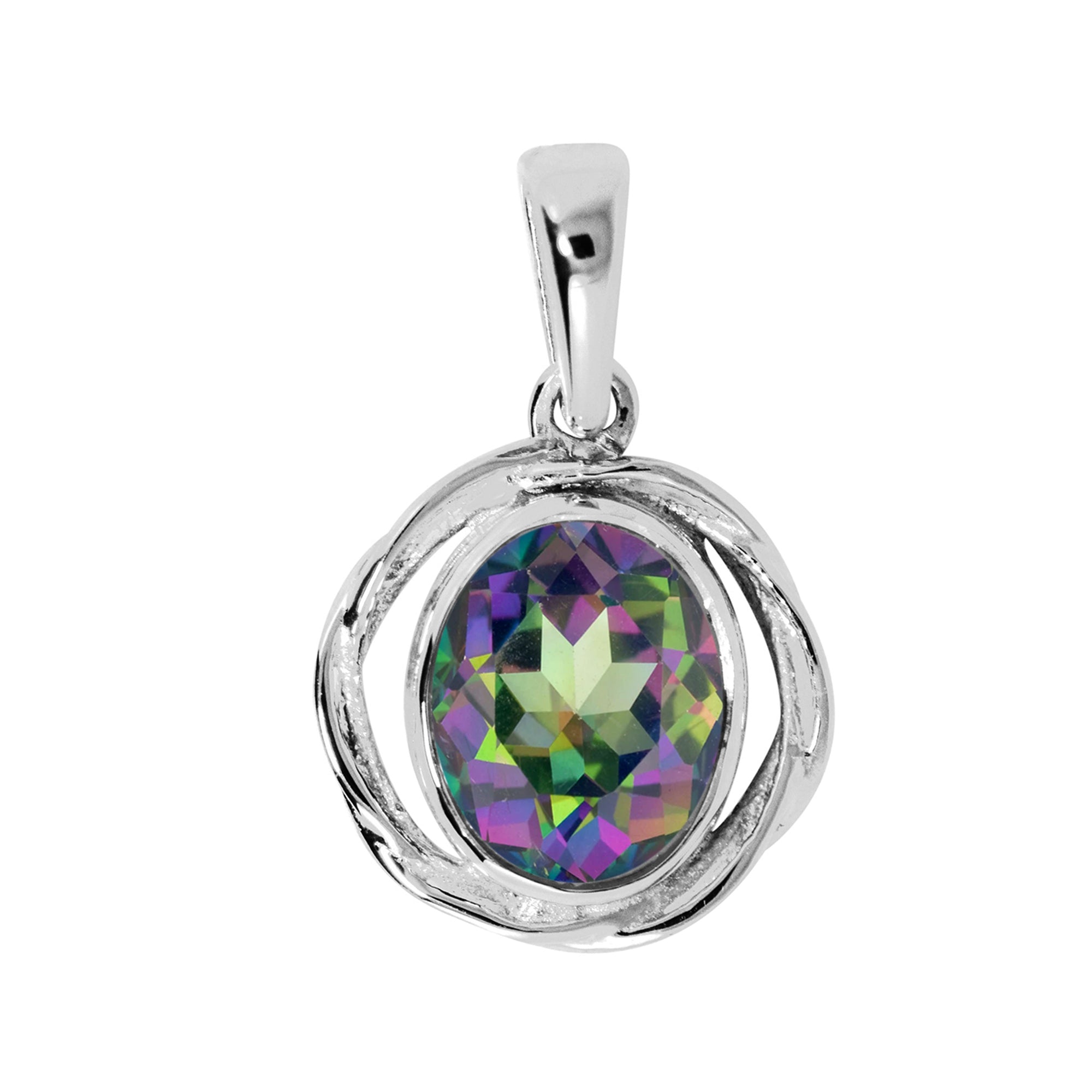 Oval Bezel Set Multi Choice Gemstone Pendant