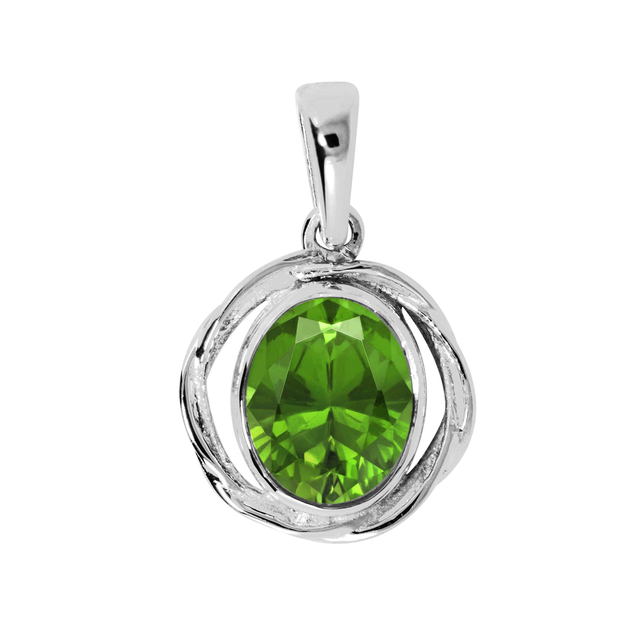 Oval Bezel Set Multi Choice Gemstone Pendant