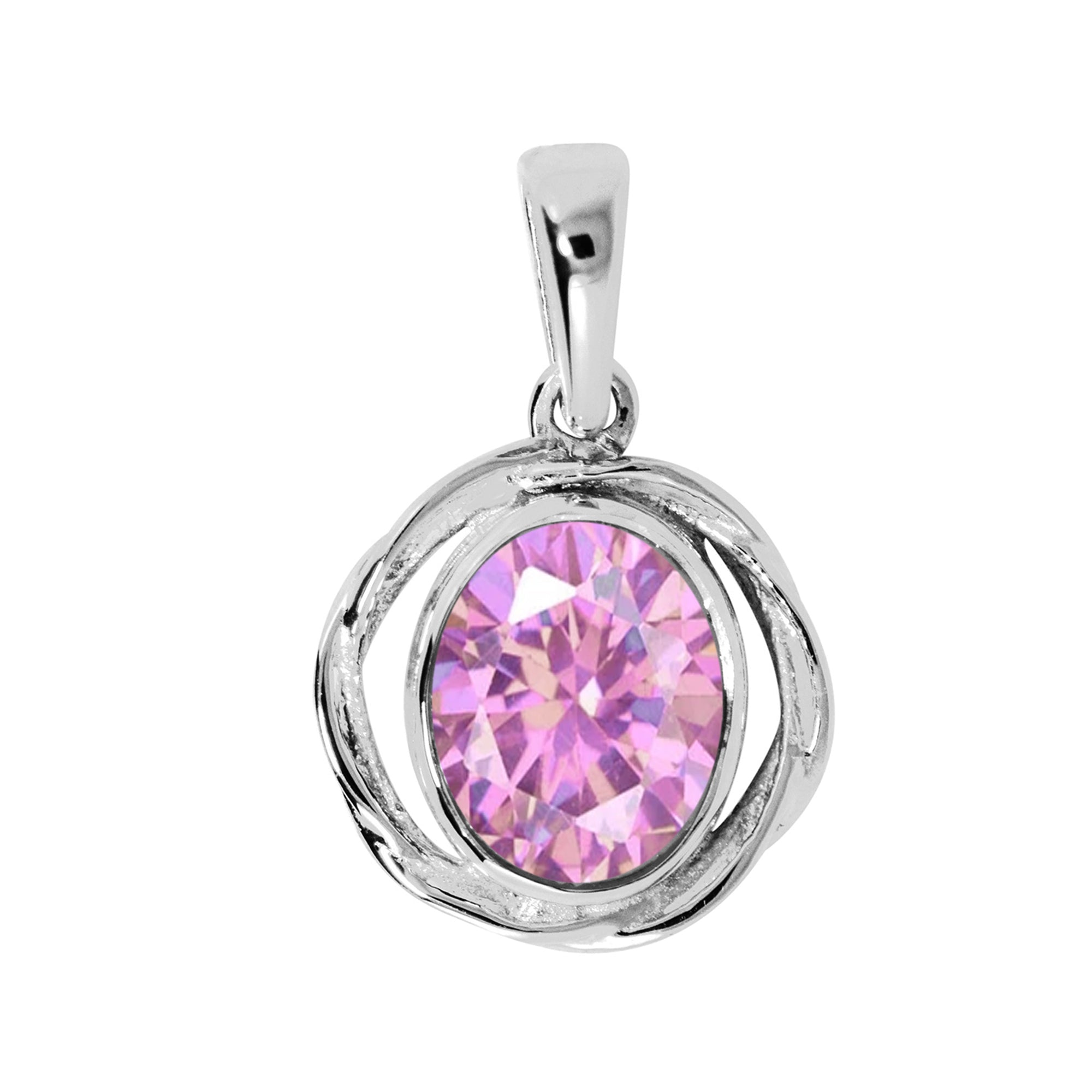 Oval Bezel Set Multi Choice Gemstone Pendant