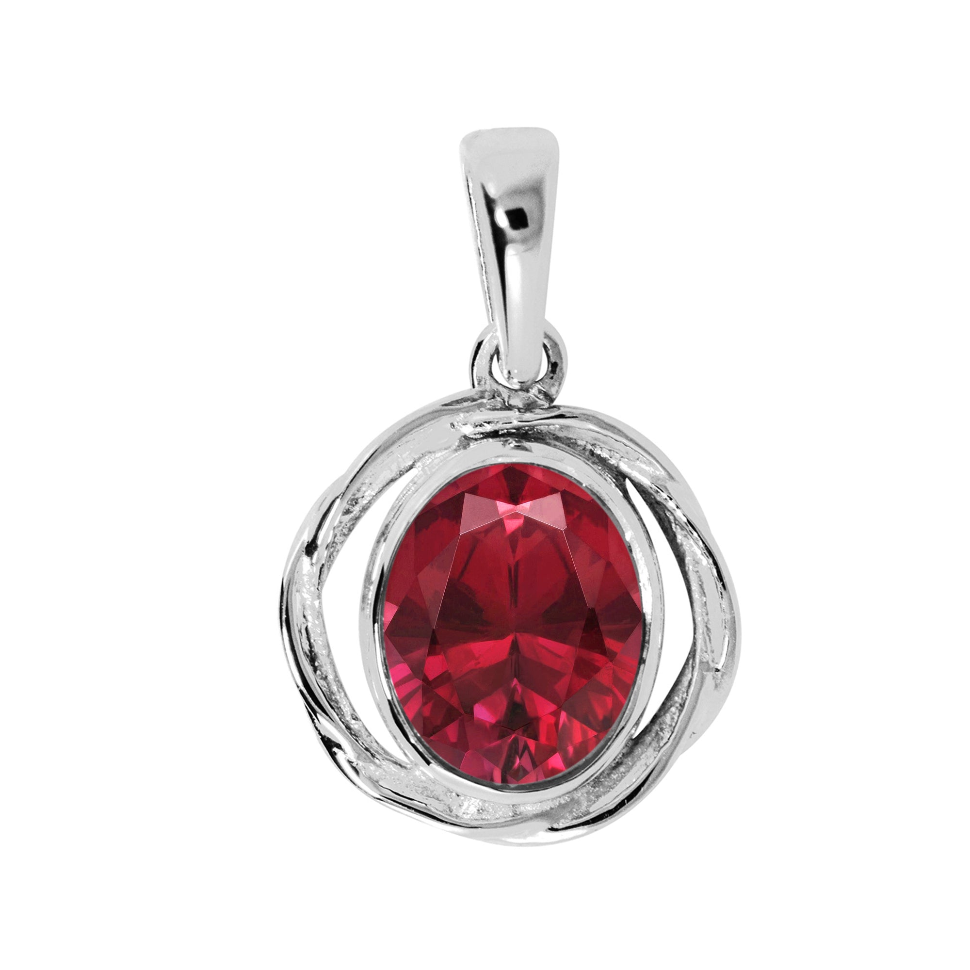 Oval Bezel Set Multi Choice Gemstone Pendant