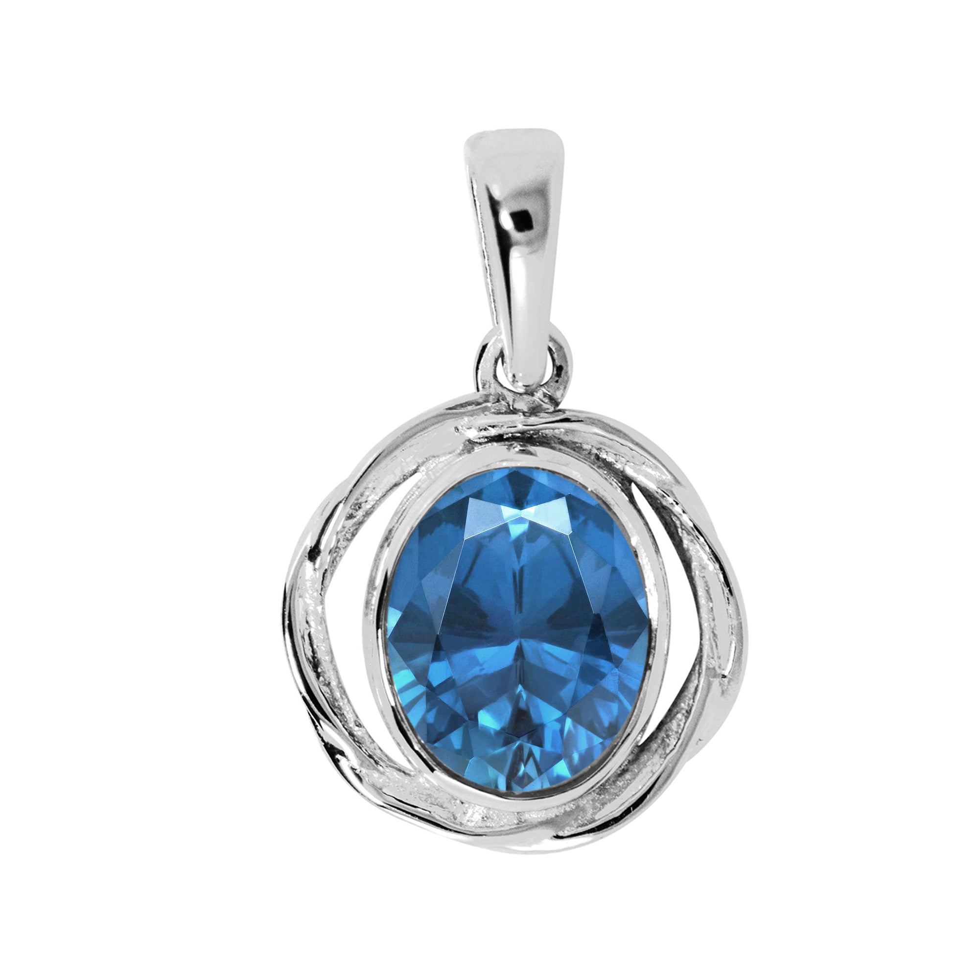 Oval Bezel Set Multi Choice Gemstone Pendant