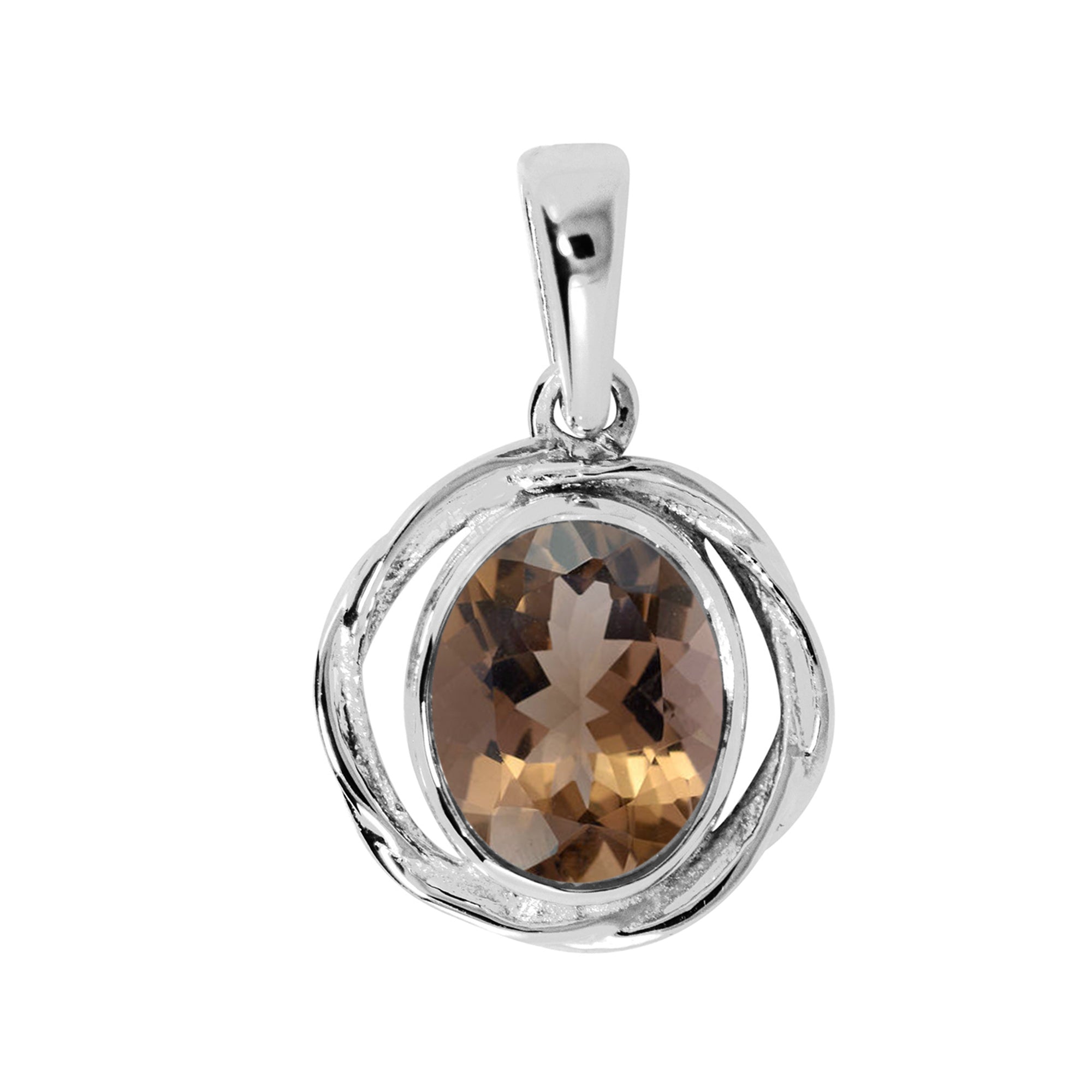 Oval Bezel Set Multi Choice Gemstone Pendant
