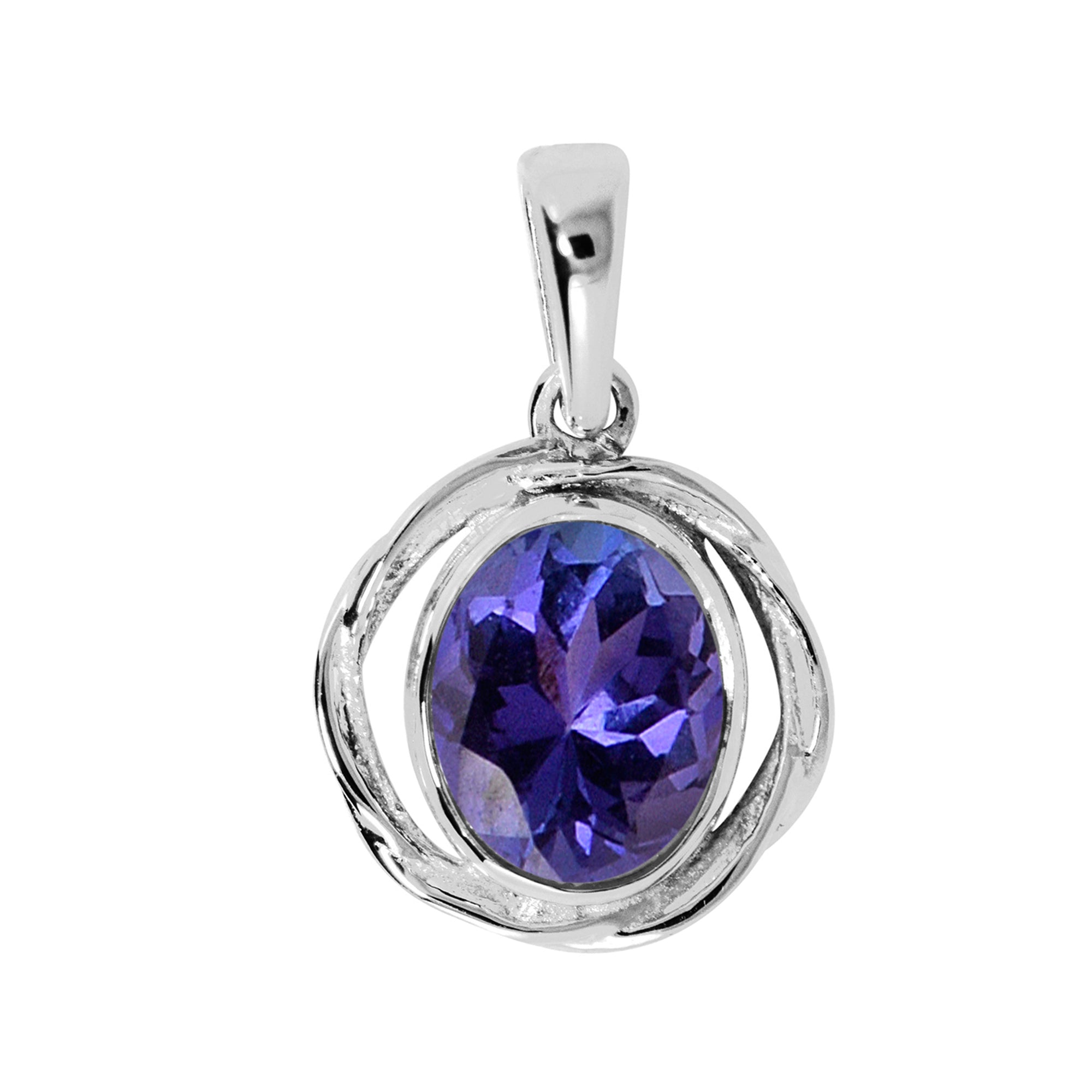 Oval Bezel Set Multi Choice Gemstone Pendant