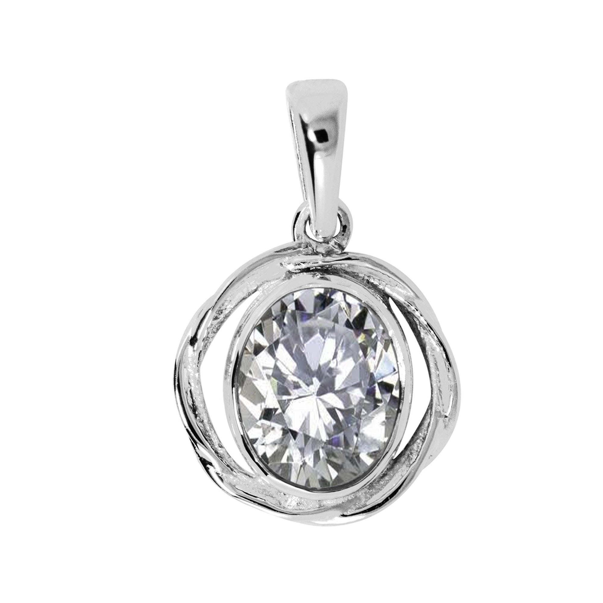 Oval Bezel Set Multi Choice Gemstone Pendant