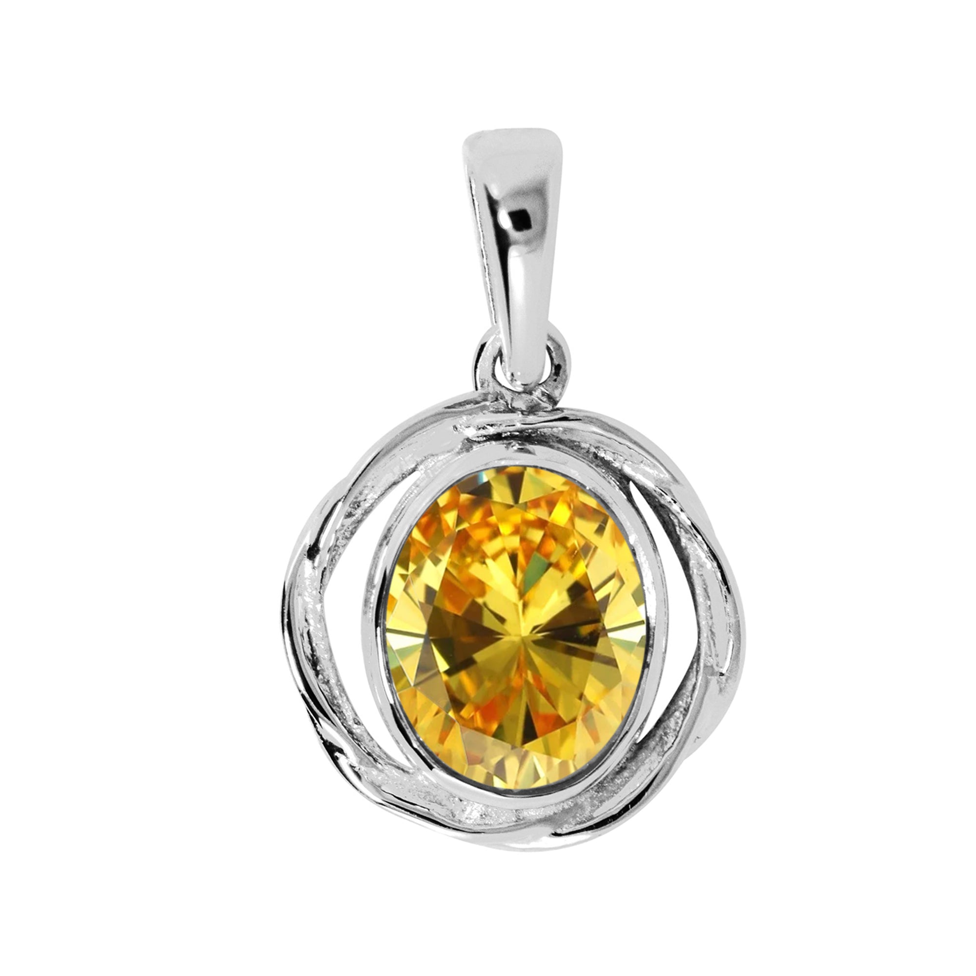 Oval Bezel Set Multi Choice Gemstone Pendant