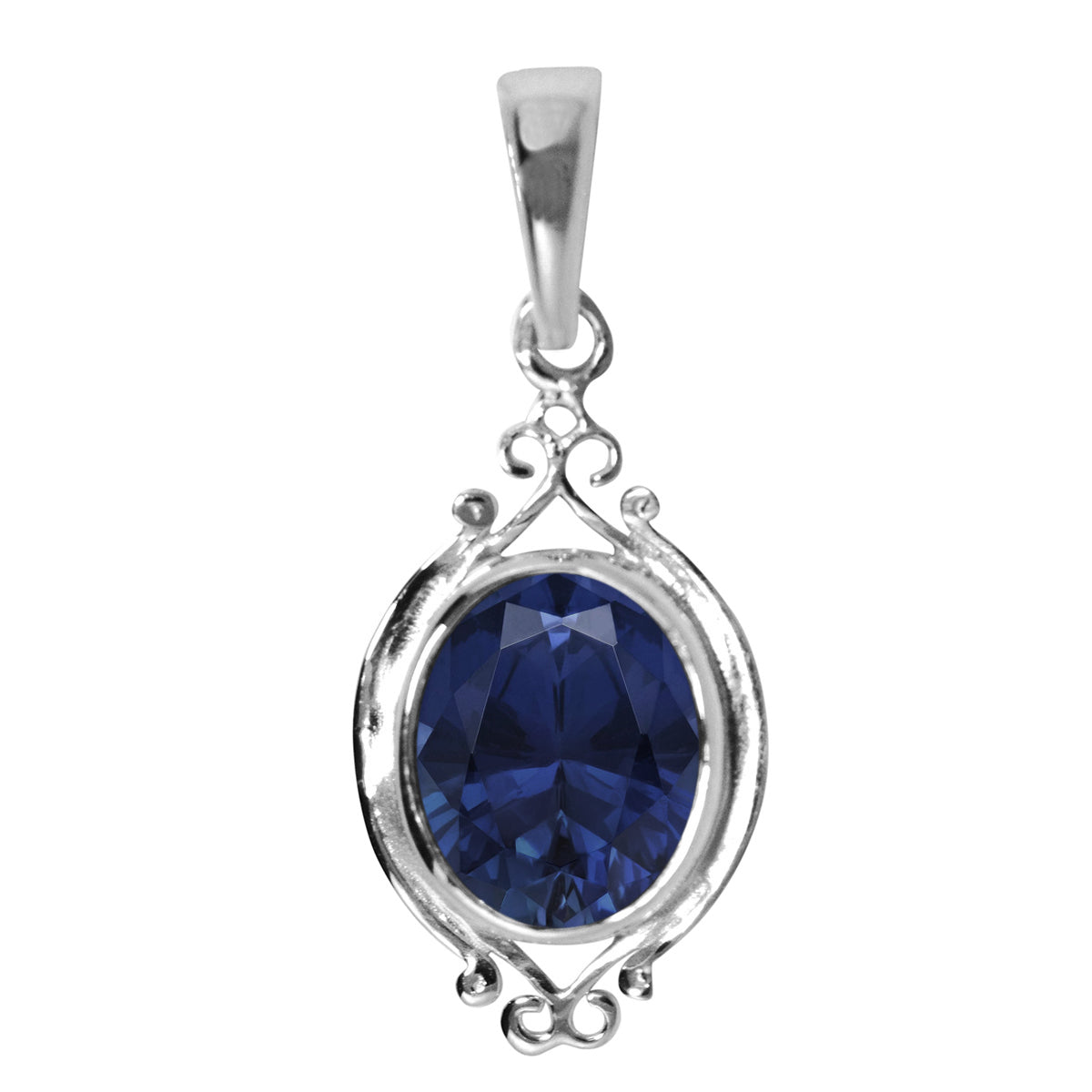 Art Deco Round Cut Multi Choice Gemstone Pendant