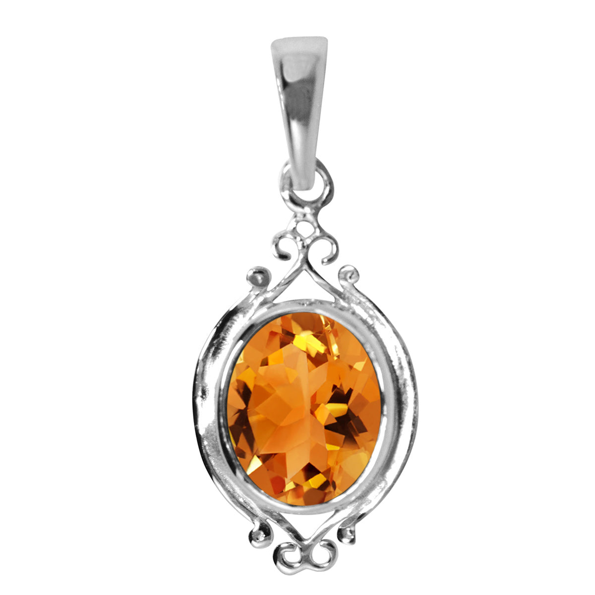 Art Deco Round Cut Multi Choice Gemstone Pendant