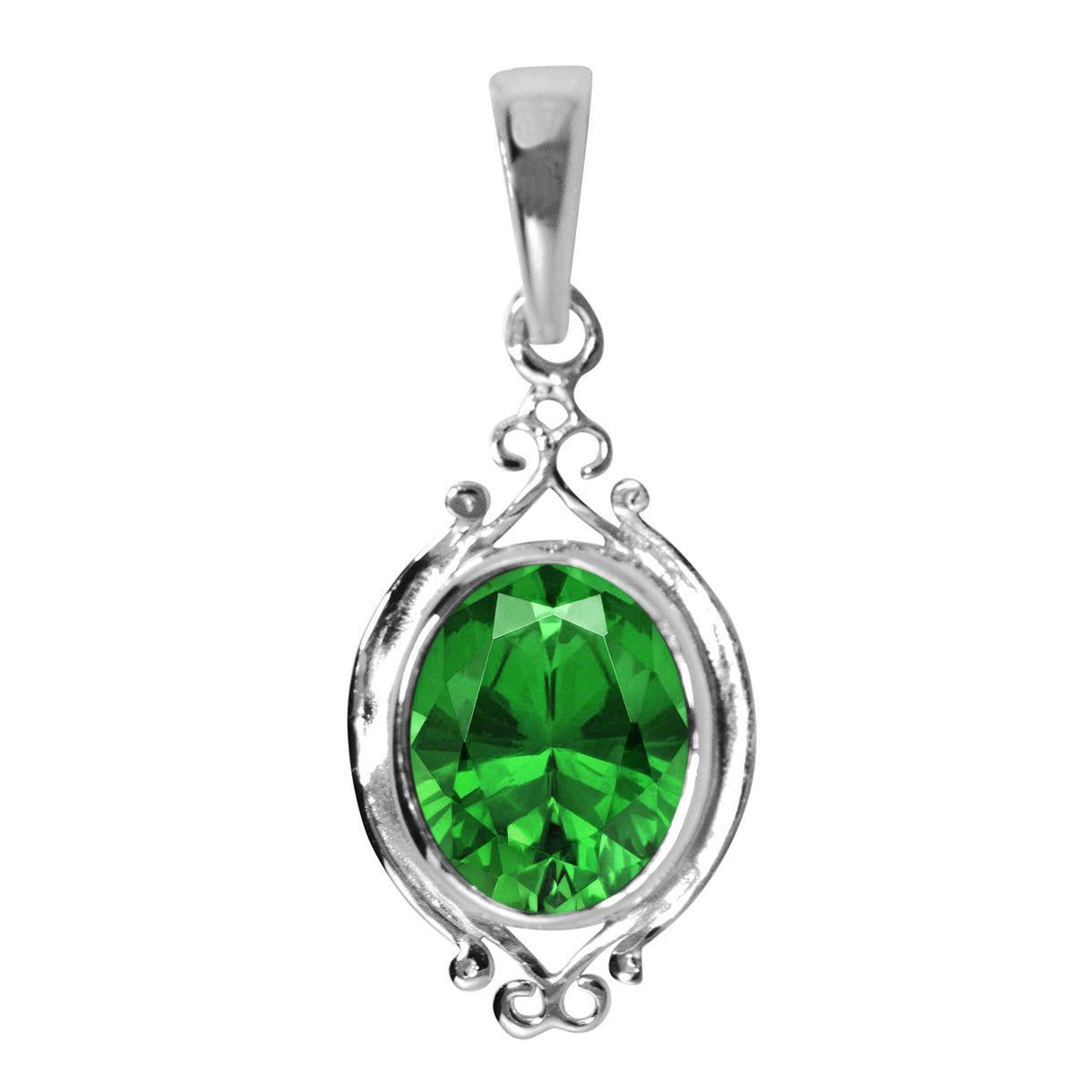 Art Deco Round Cut Multi Choice Gemstone Pendant