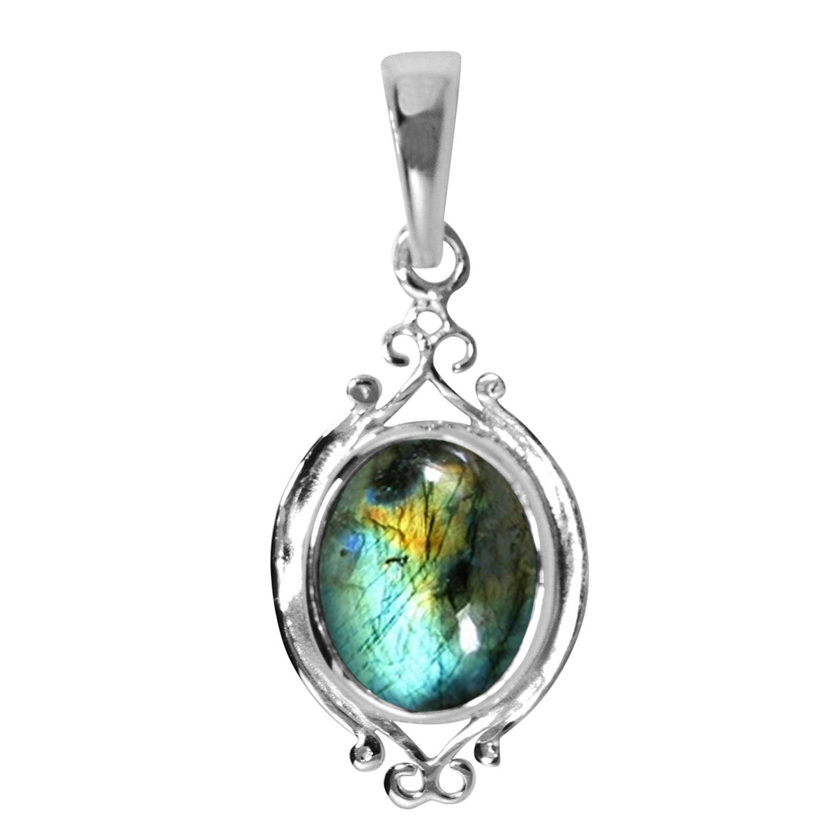 Art Deco Round Cut Multi Choice Gemstone Pendant
