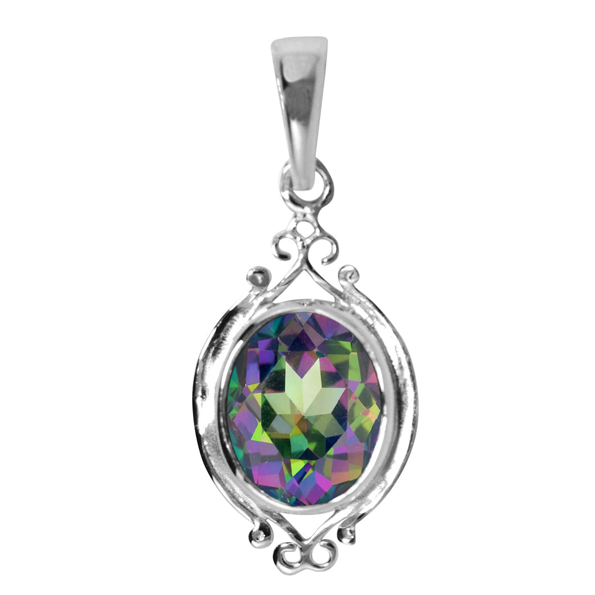Art Deco Round Cut Multi Choice Gemstone Pendant