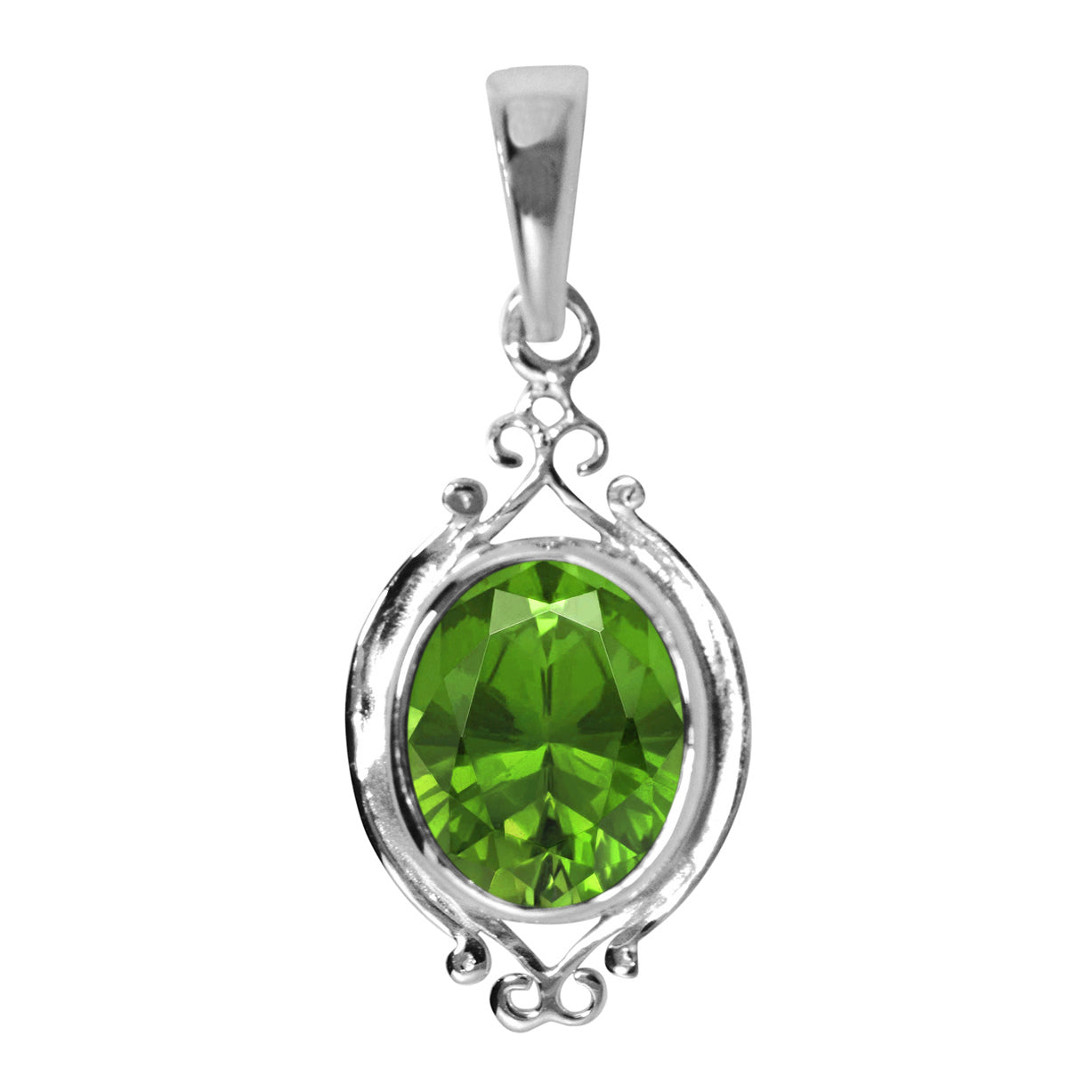Art Deco Round Cut Multi Choice Gemstone Pendant