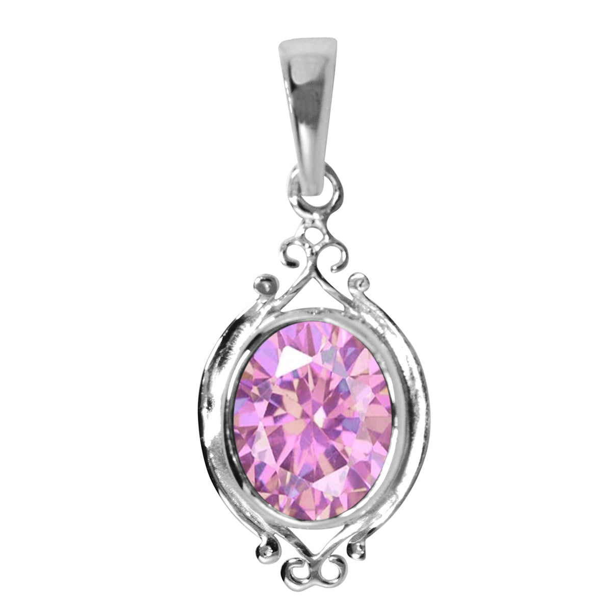 Art Deco Round Cut Multi Choice Gemstone Pendant