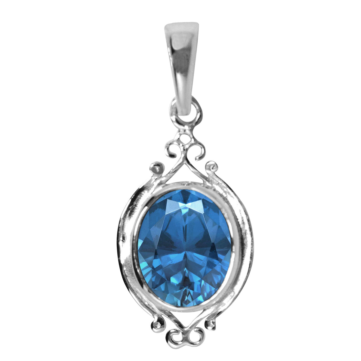 Art Deco Round Cut Multi Choice Gemstone Pendant
