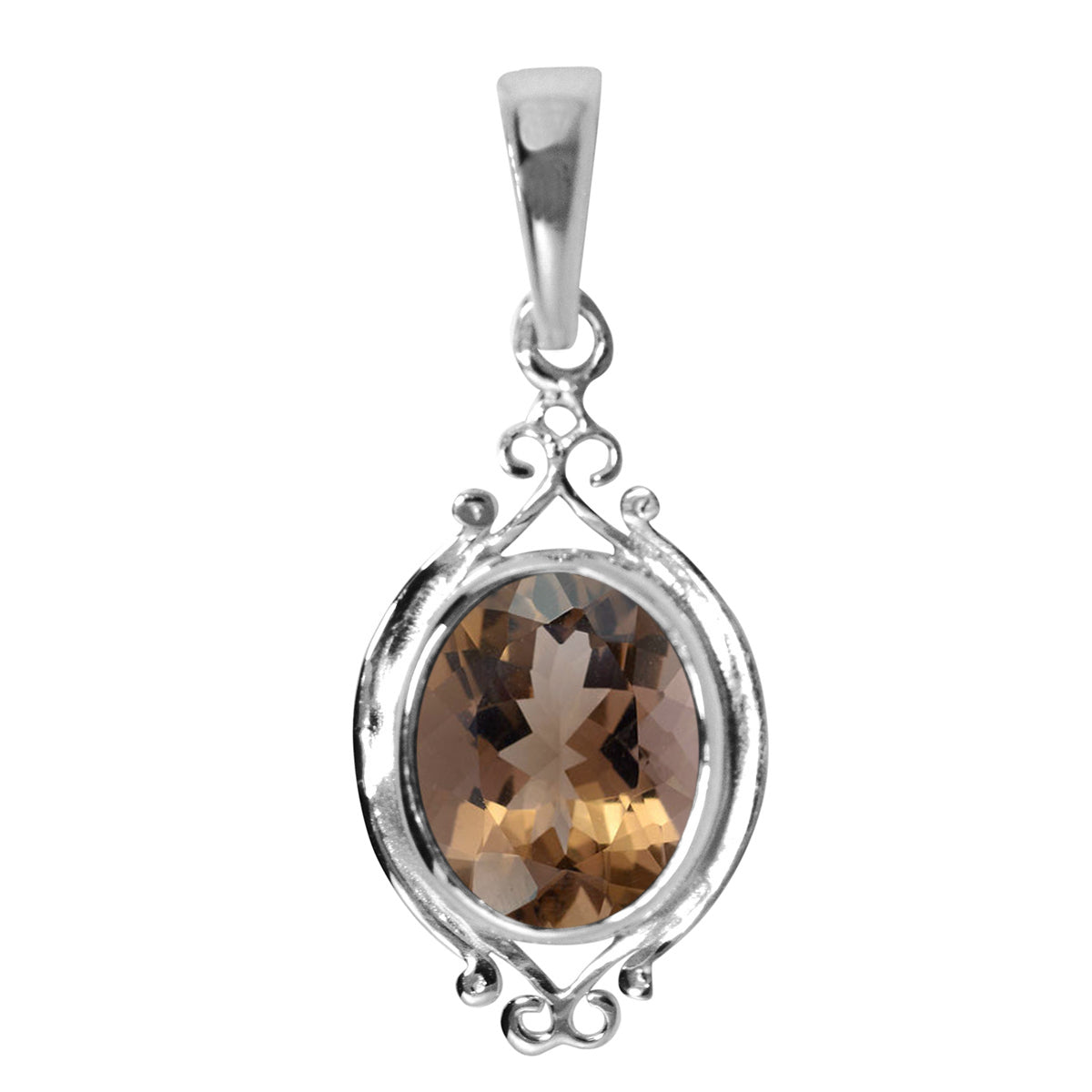 Art Deco Round Cut Multi Choice Gemstone Pendant