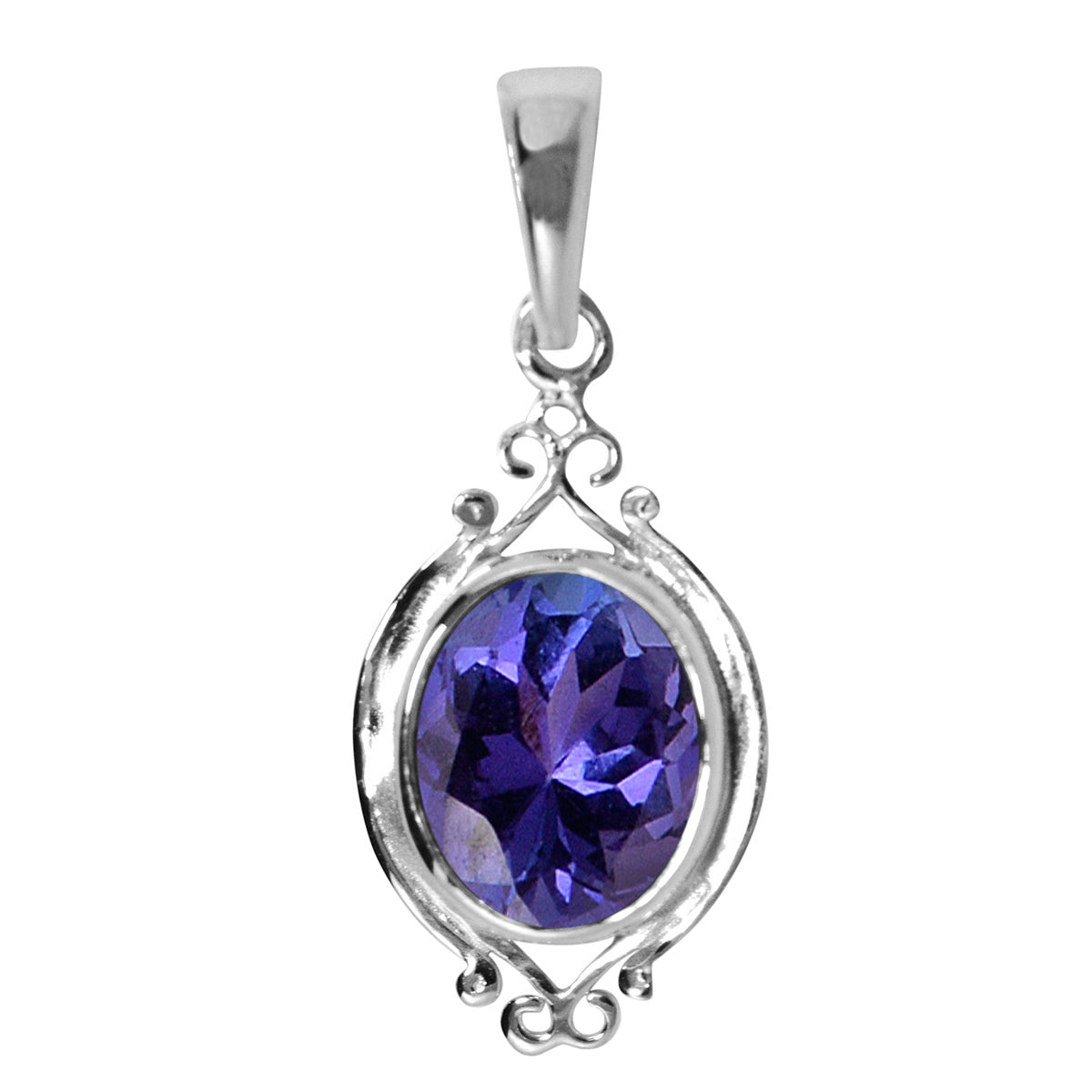 Art Deco Round Cut Multi Choice Gemstone Pendant