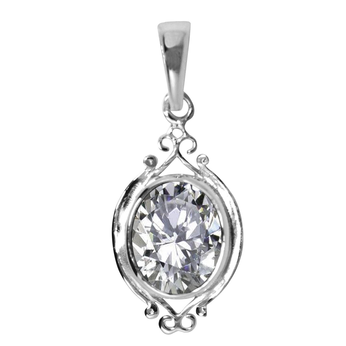 Art Deco Round Cut Multi Choice Gemstone Pendant