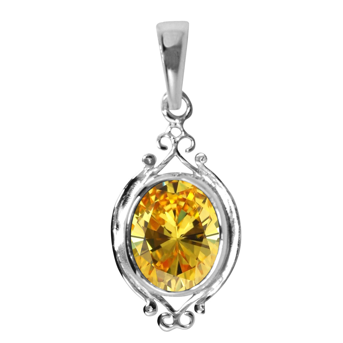 Art Deco Round Cut Multi Choice Gemstone Pendant