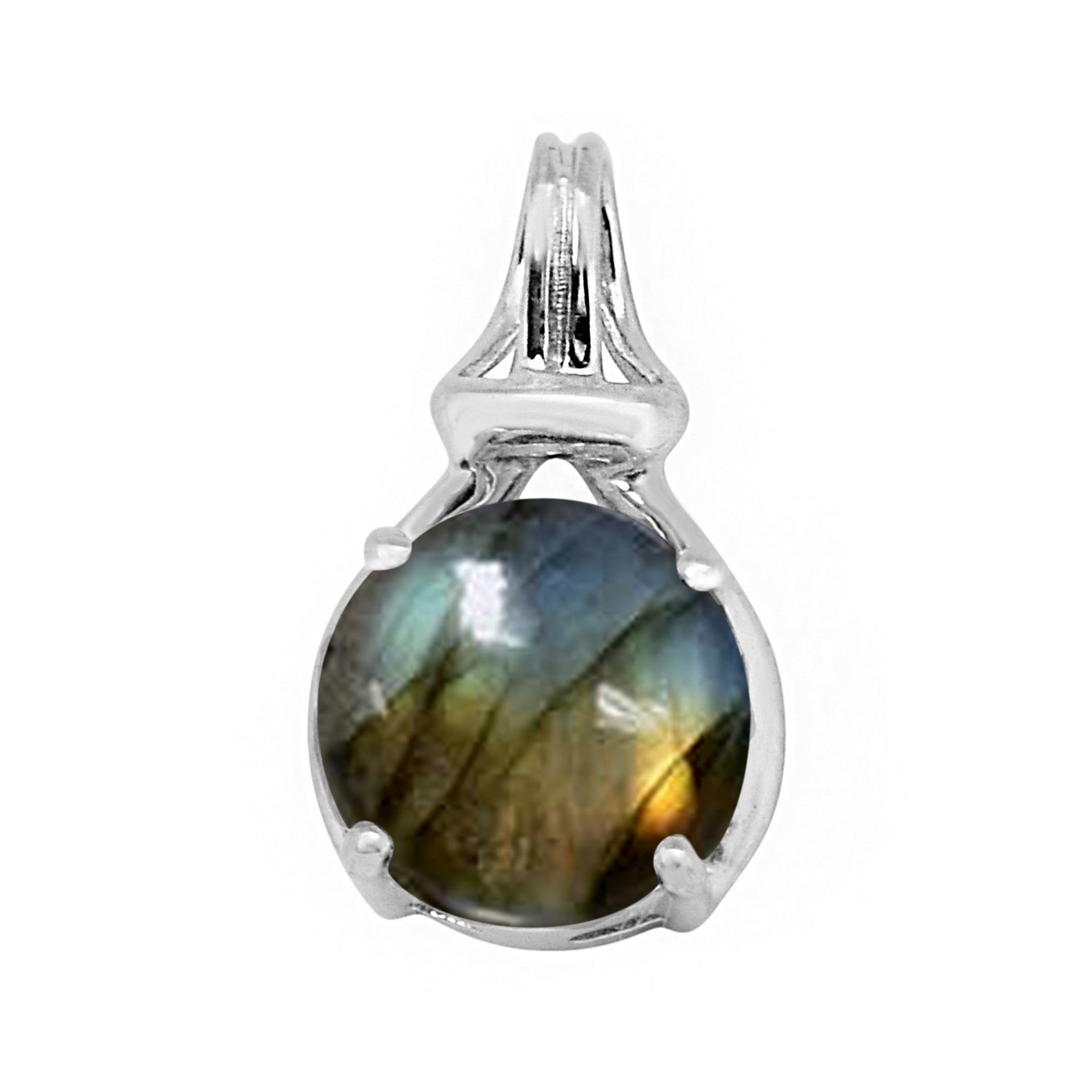 Solitaire Round Cut Multi Choice Gemstone Pendant