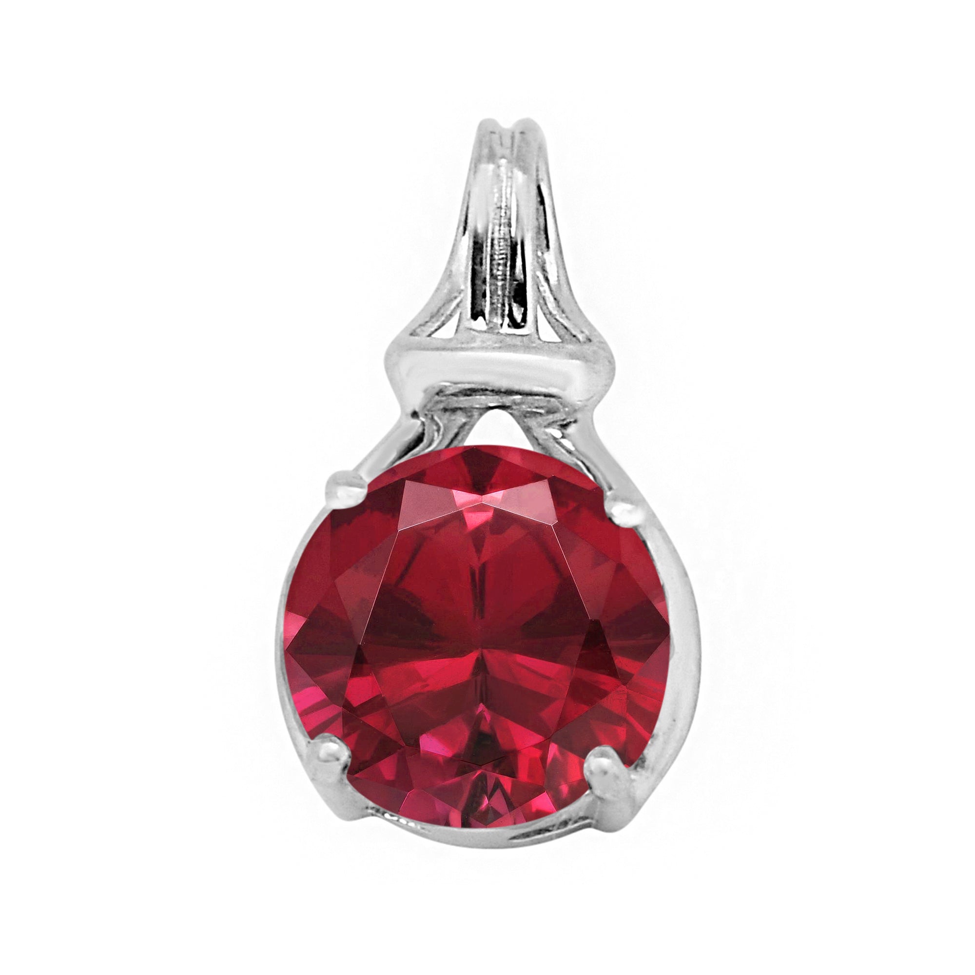 Solitaire Round Cut Multi Choice Gemstone Pendant