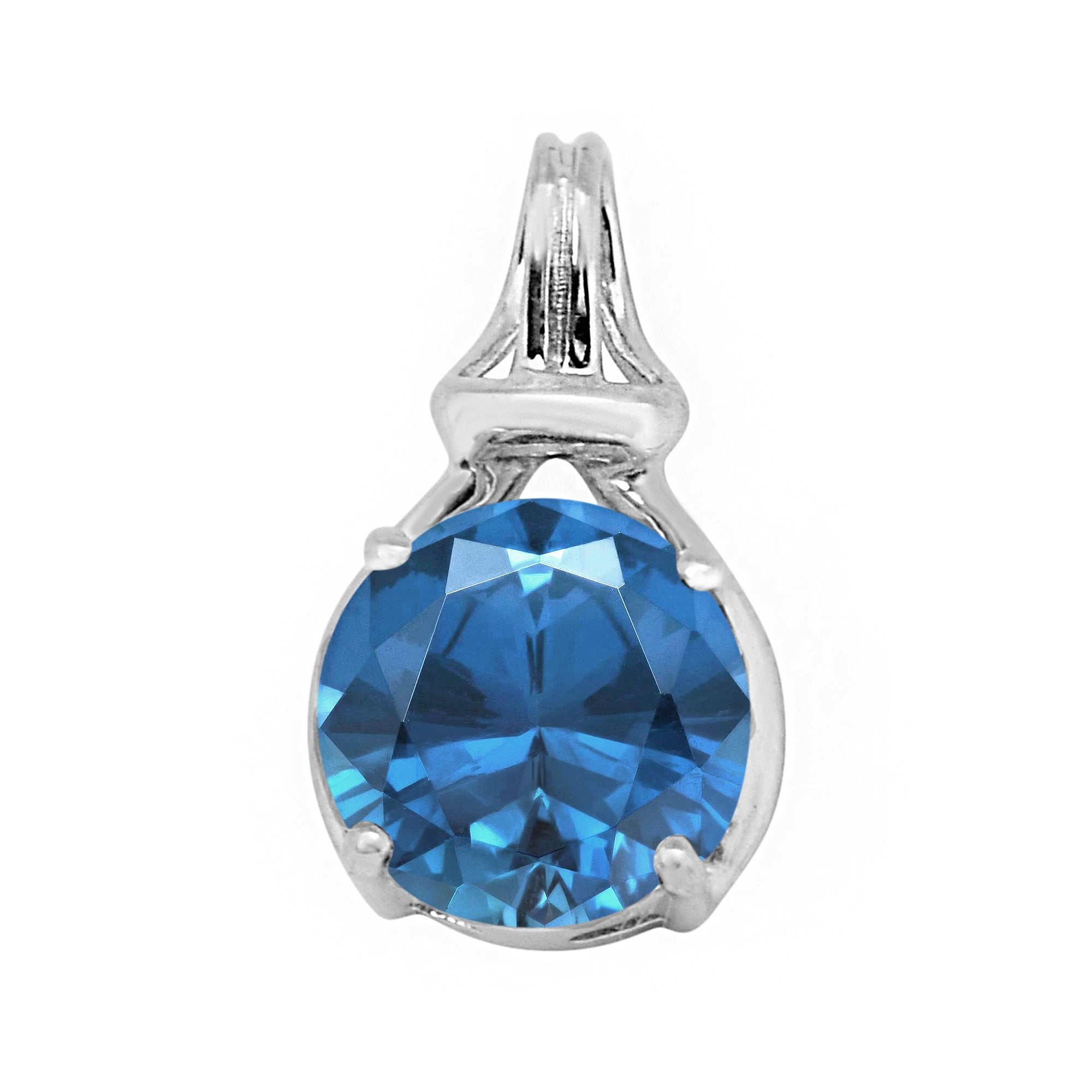 Solitaire Round Cut Multi Choice Gemstone Pendant