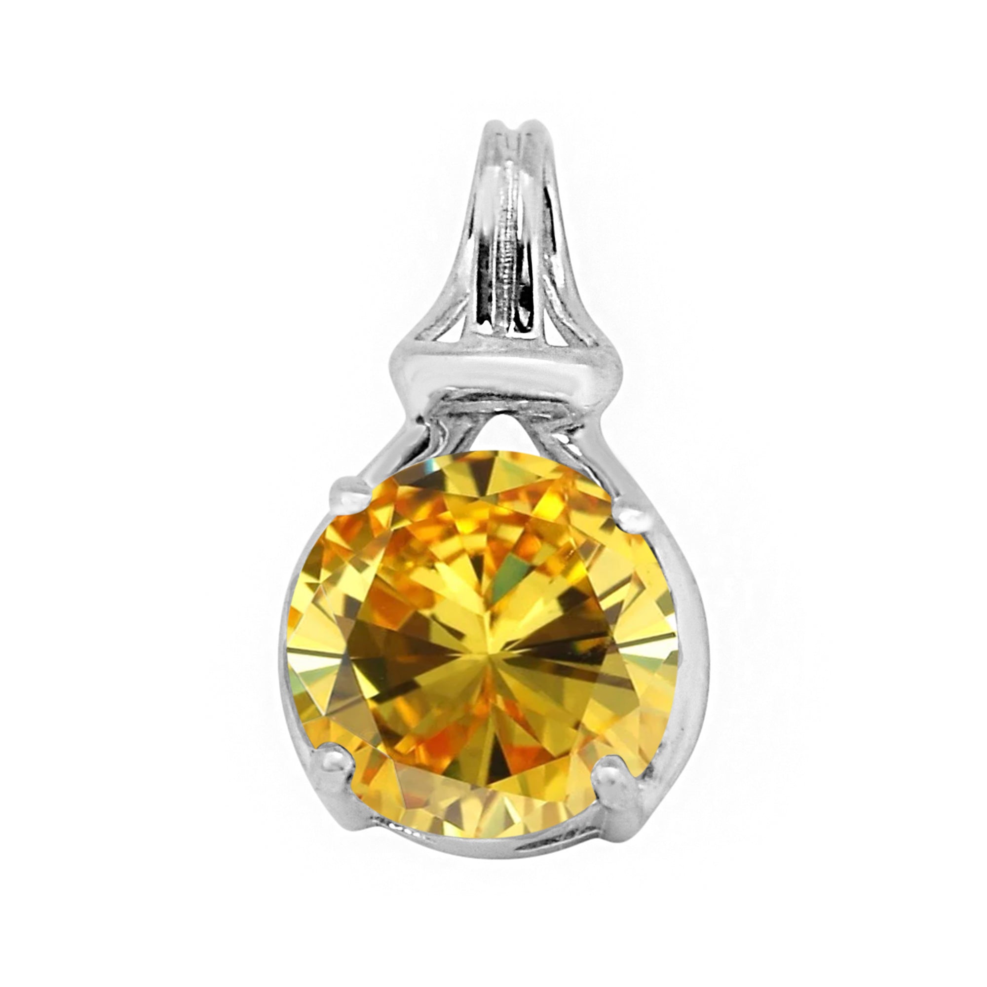 Solitaire Round Cut Multi Choice Gemstone Pendant