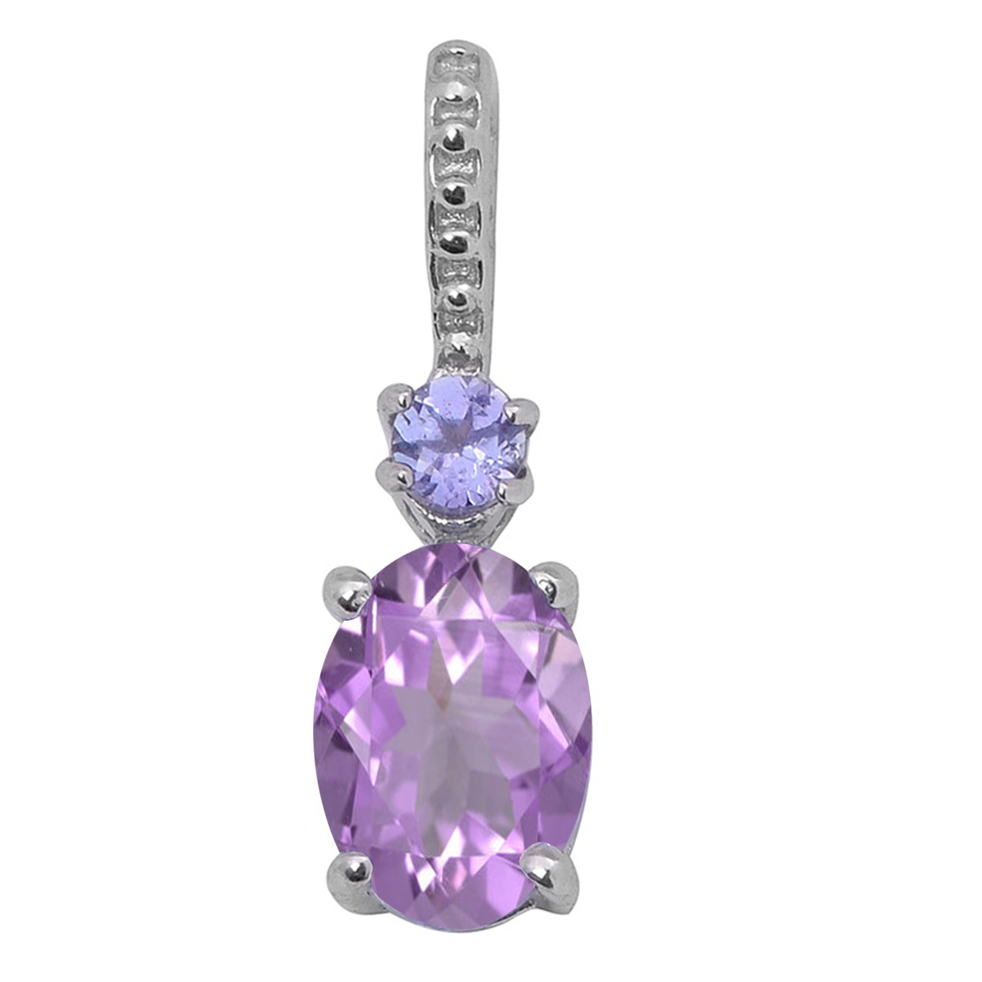 Tear Drop Solitaire Accents Multi Choice Gemstone Pendant
