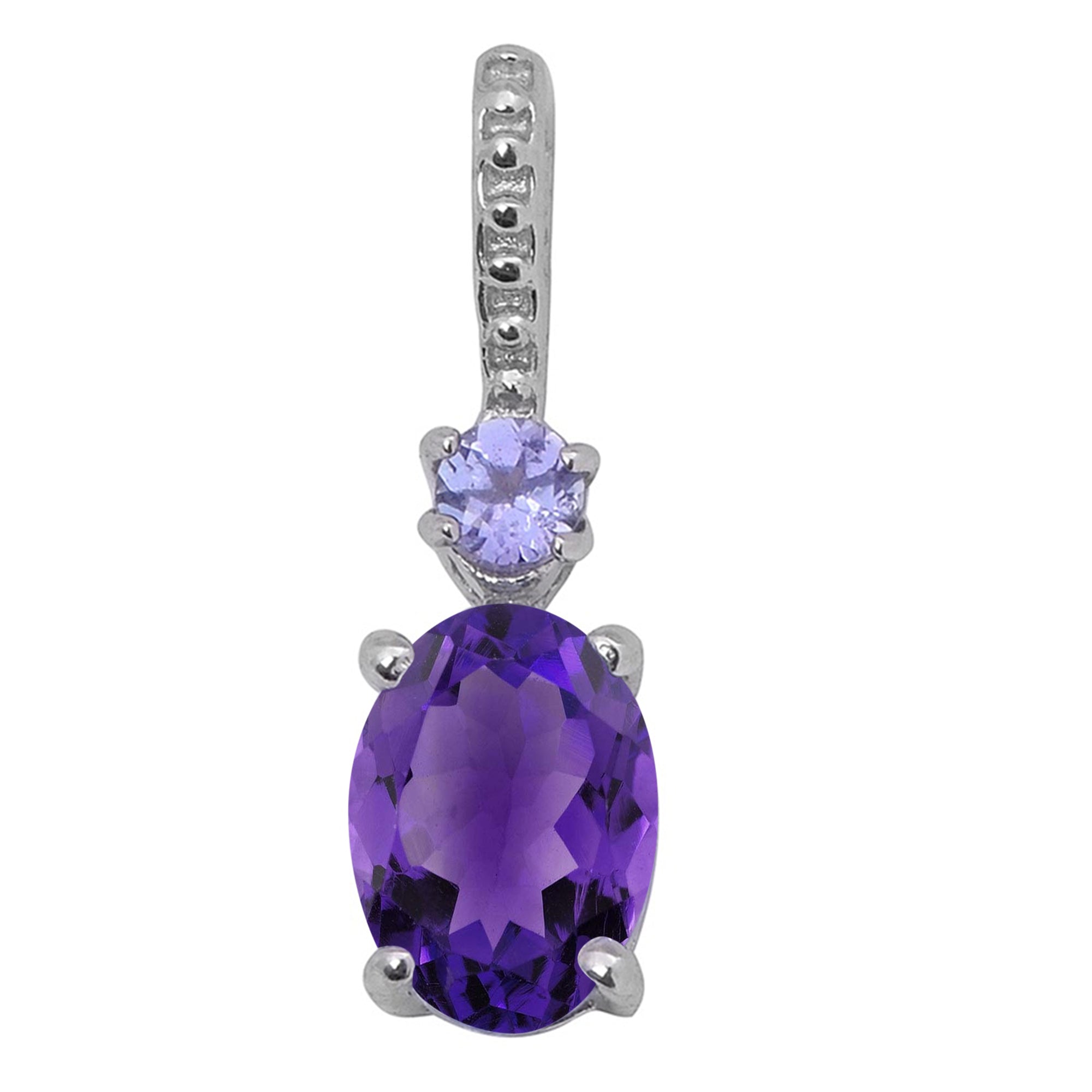 Tear Drop Solitaire Accents Multi Choice Gemstone Pendant
