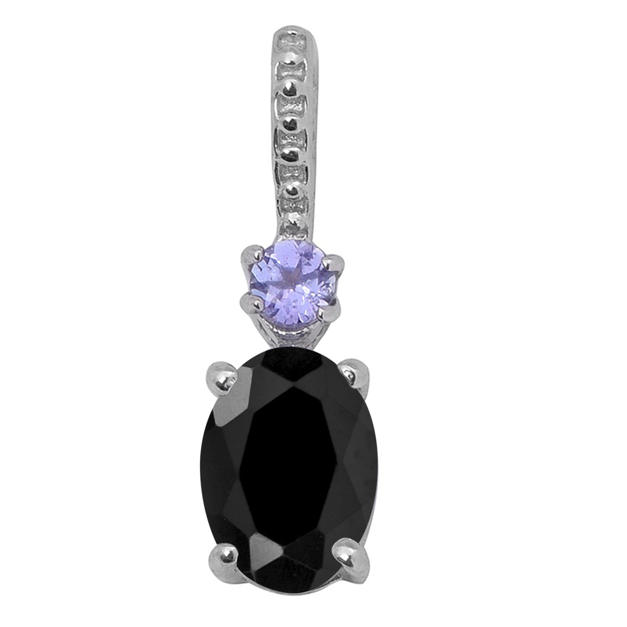 Tear Drop Solitaire Accents Multi Choice Gemstone Pendant