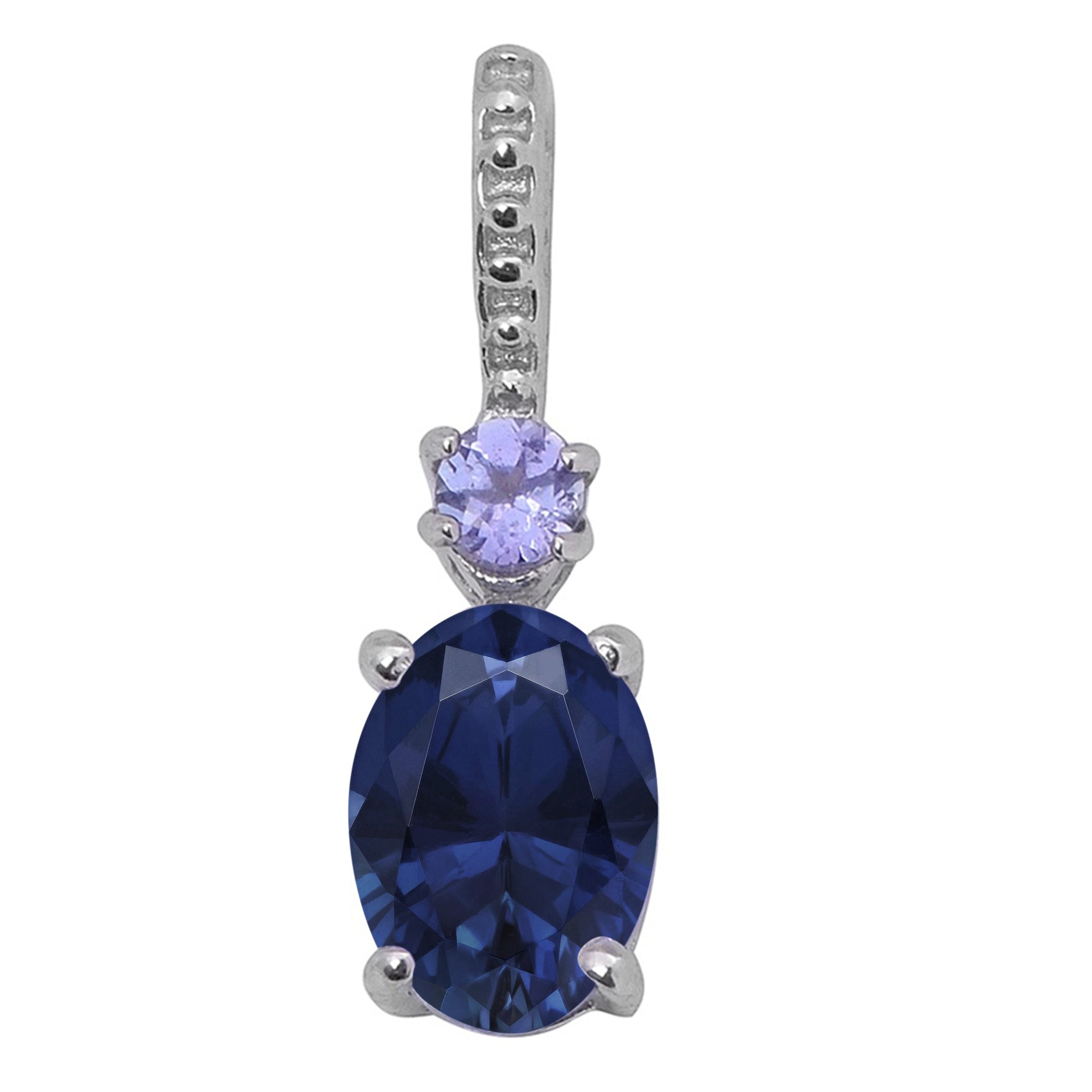Tear Drop Solitaire Accents Multi Choice Gemstone Pendant