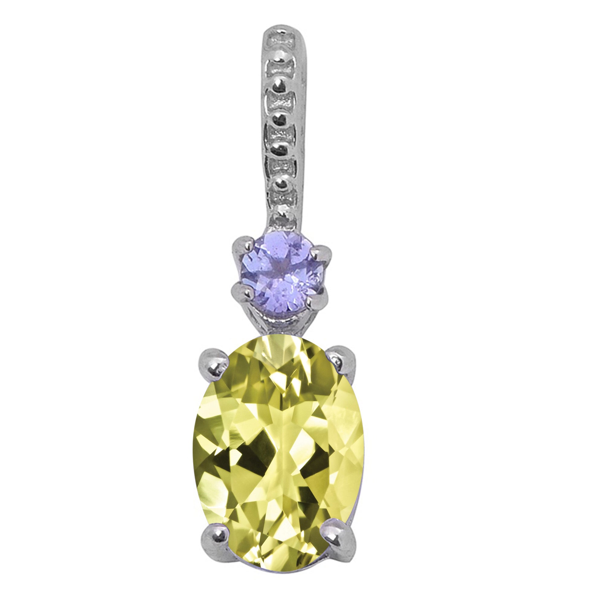 Tear Drop Solitaire Accents Multi Choice Gemstone Pendant