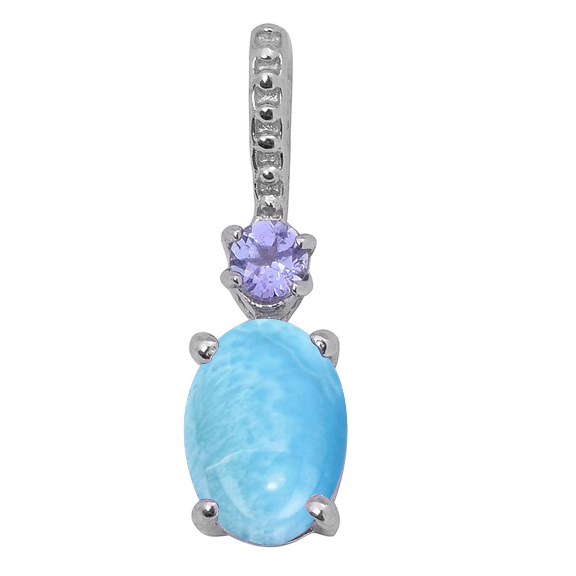 Tear Drop Solitaire Accents Multi Choice Gemstone Pendant