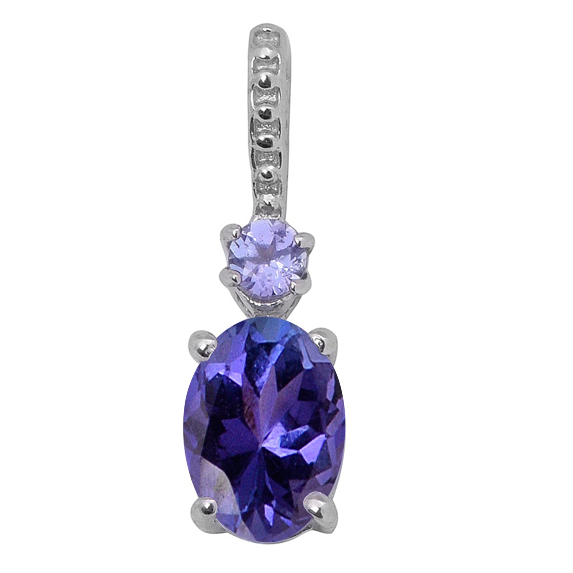 Tear Drop Solitaire Accents Multi Choice Gemstone Pendant